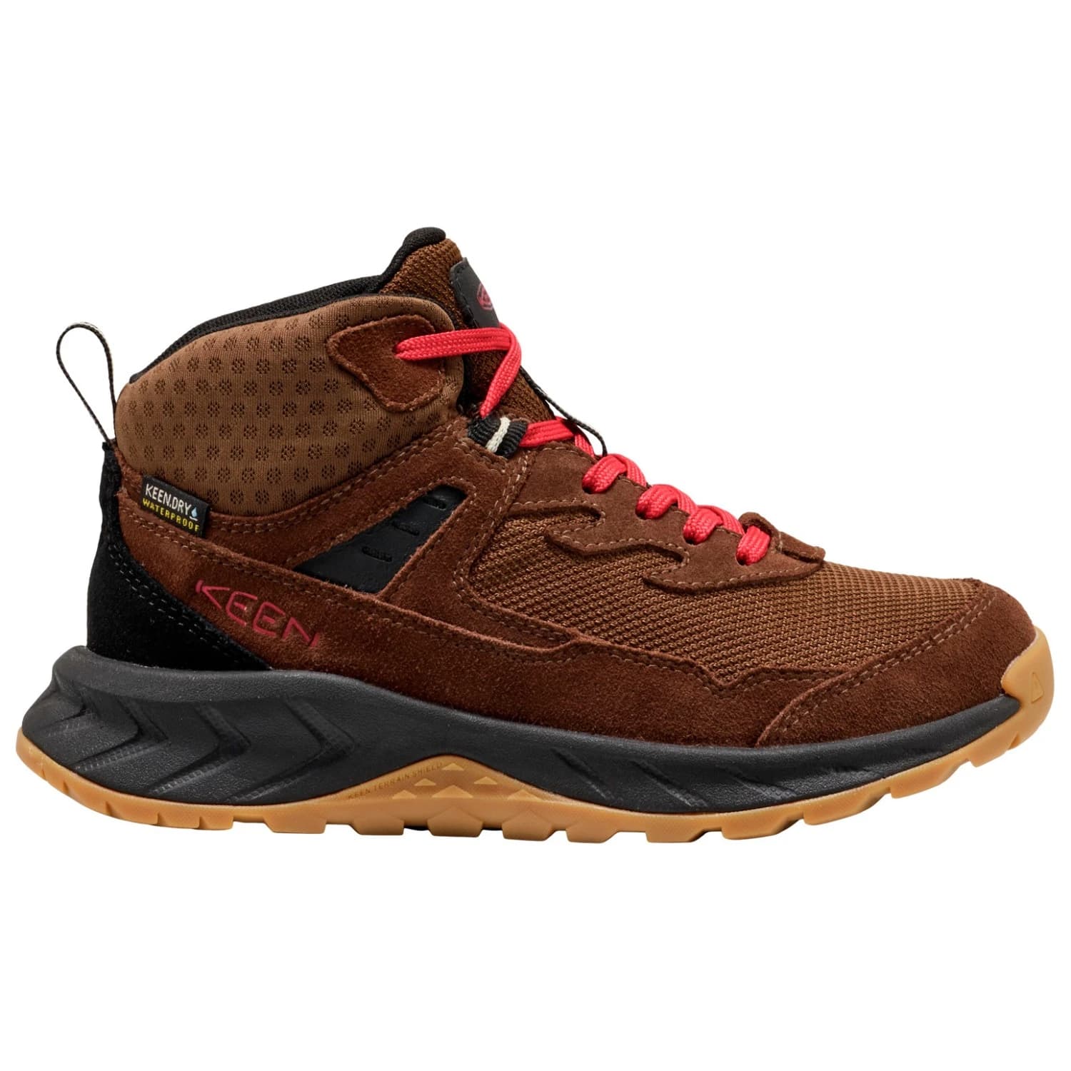 Туристически обувки Keen Youth Hightrail Mid WP Walking boots - Dark Earth / Garnet