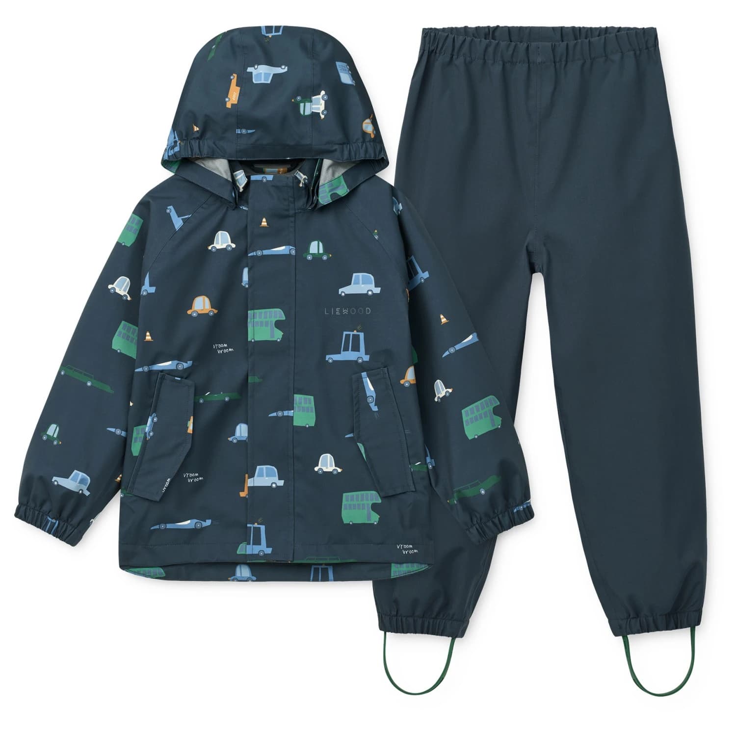 Детска грейка LIEWOOD Kid's Pedia Rainwear Set Rain set - Cars / Classic Navy