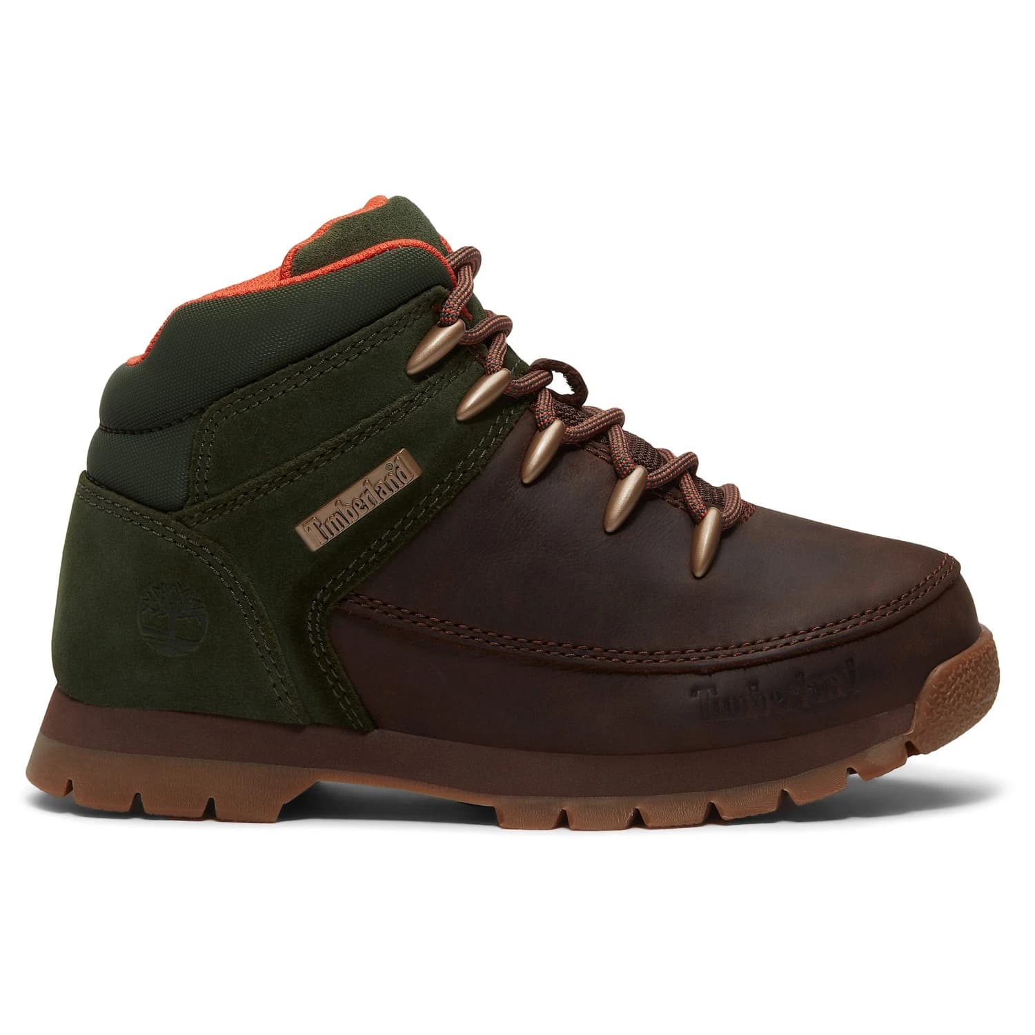 Детски маратонки Timberland Kid's Euro Sprint Mid Lace Up Boot Sneakers - Dark Brown / Nubuck / W Darkgreen