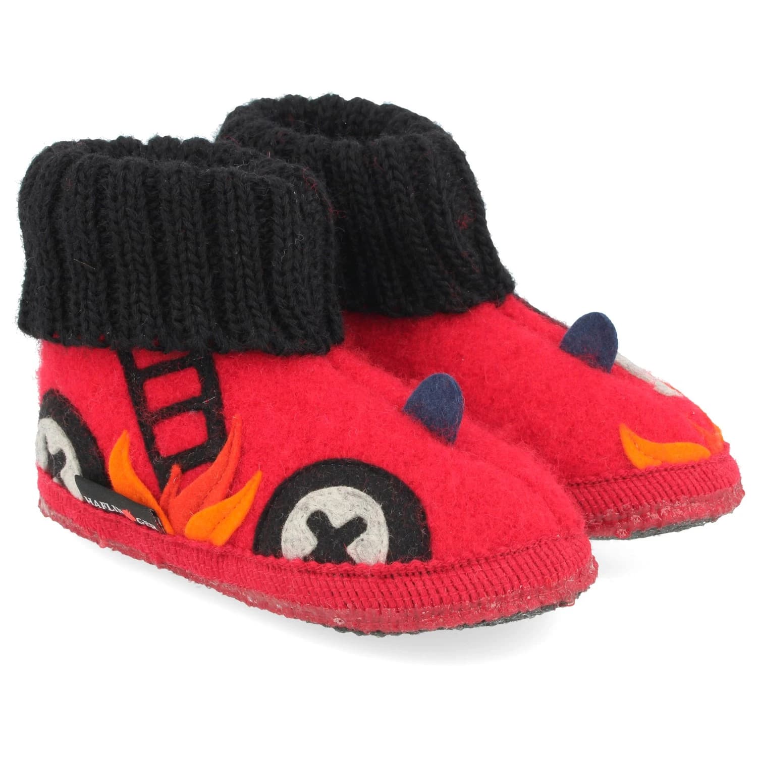 Детски пантофи Haflinger Kid's Hüttenschuh Feuerwehr Slippers - Brick Red