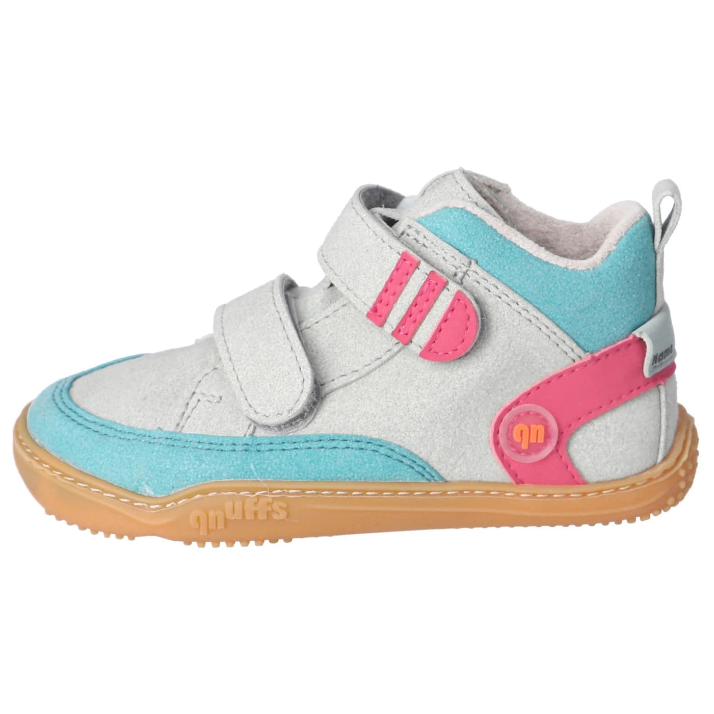 Детски обувки barefoot qnuffs Kid's Kastanie Vegan Barefoot shoes - Teal / River / Fuchsia