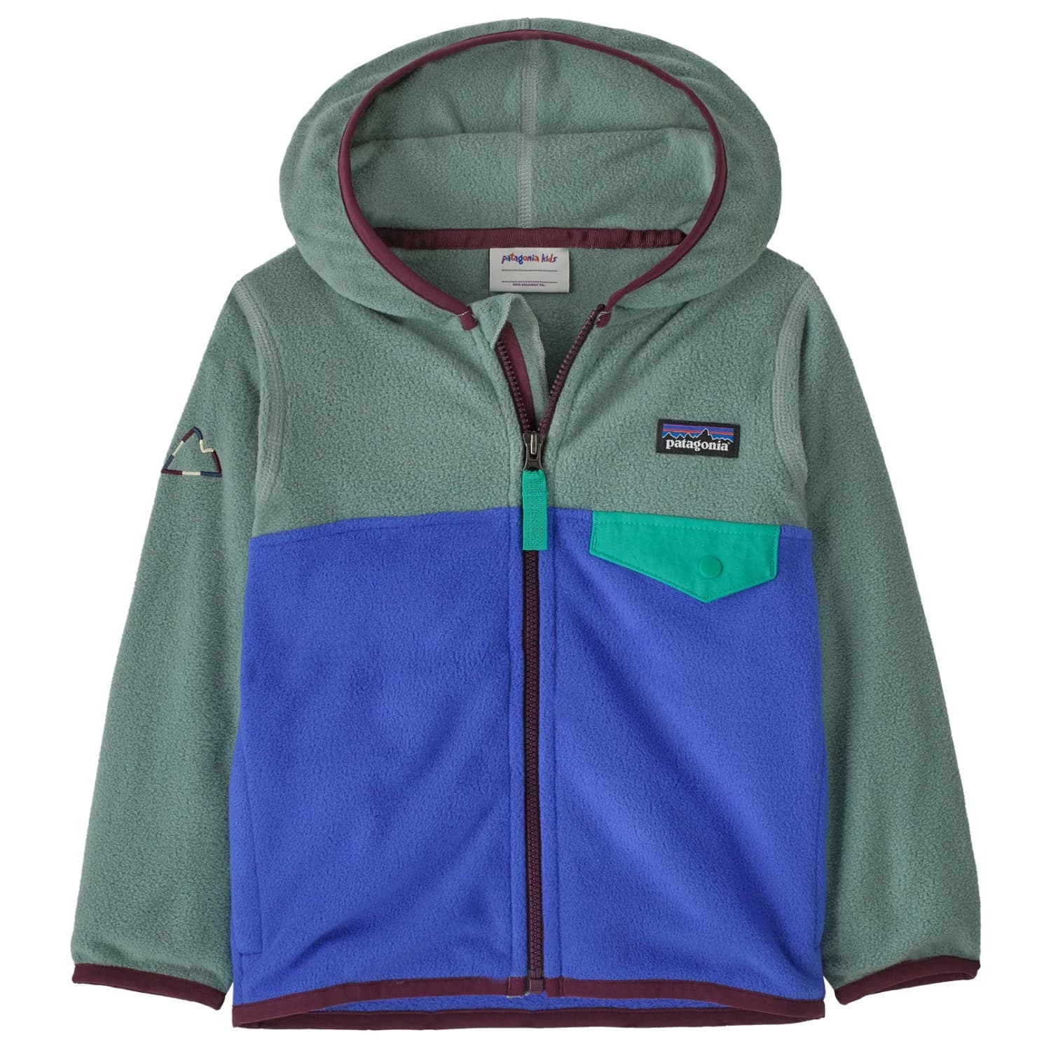 Поларено яке Patagonia Baby Micro D Snap-T Jacket Fleece jacket - Fitz Roy Massif: Eddy Blue