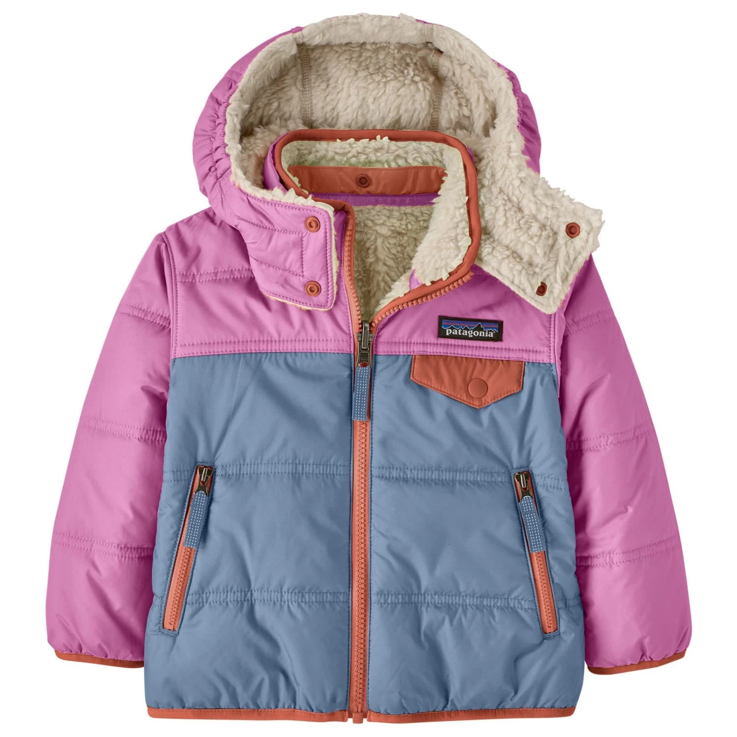 Зимно яке Patagonia Baby Reversible Tribbles Hoody Winter jacket - Barnacle Blue
