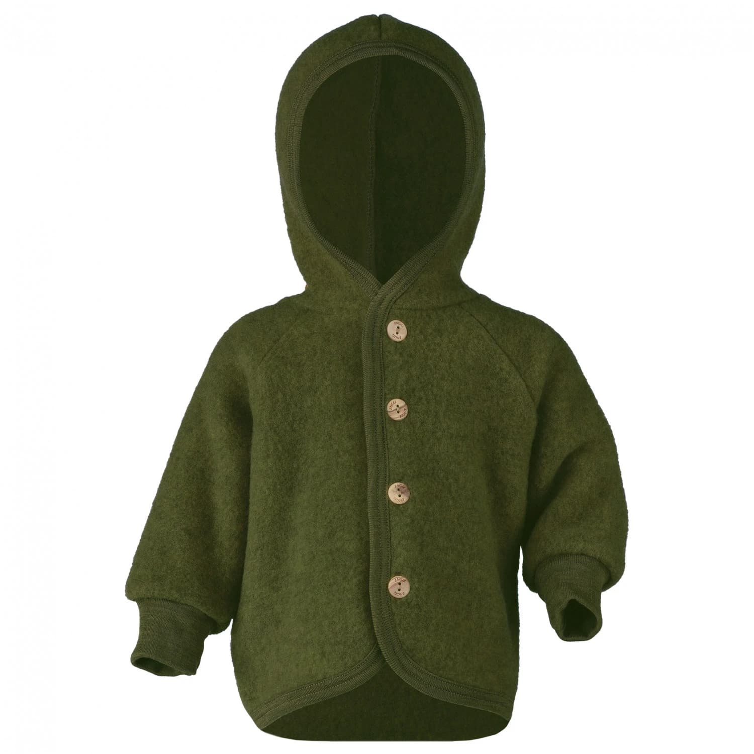 Вълнено яке Engel Children's Hooded Jacket with Wooden Buttons Wool jacket - Schilf Melange