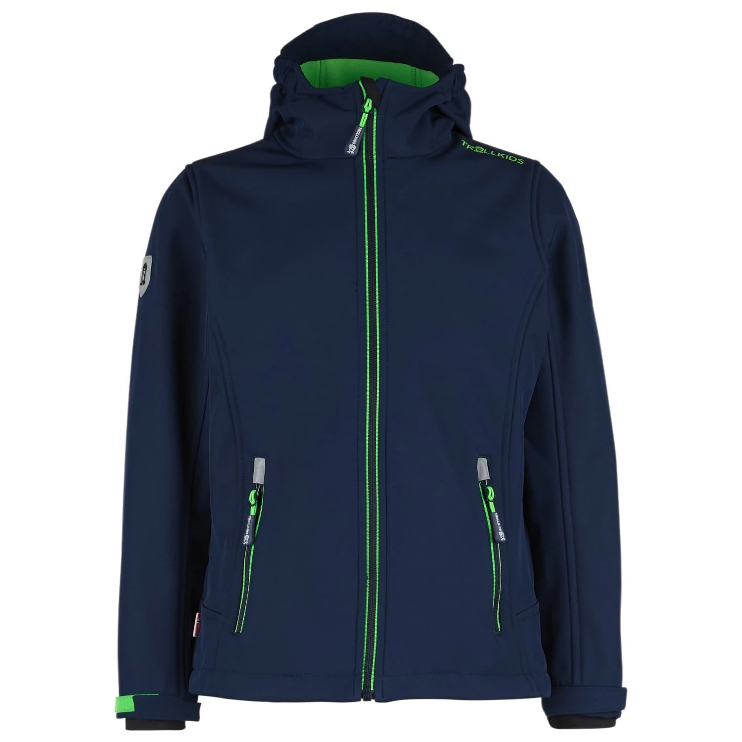 Детско софтшел яке Trollkids Kid's Trollfjord Jacket Softshell jacket - Navy / Light Green