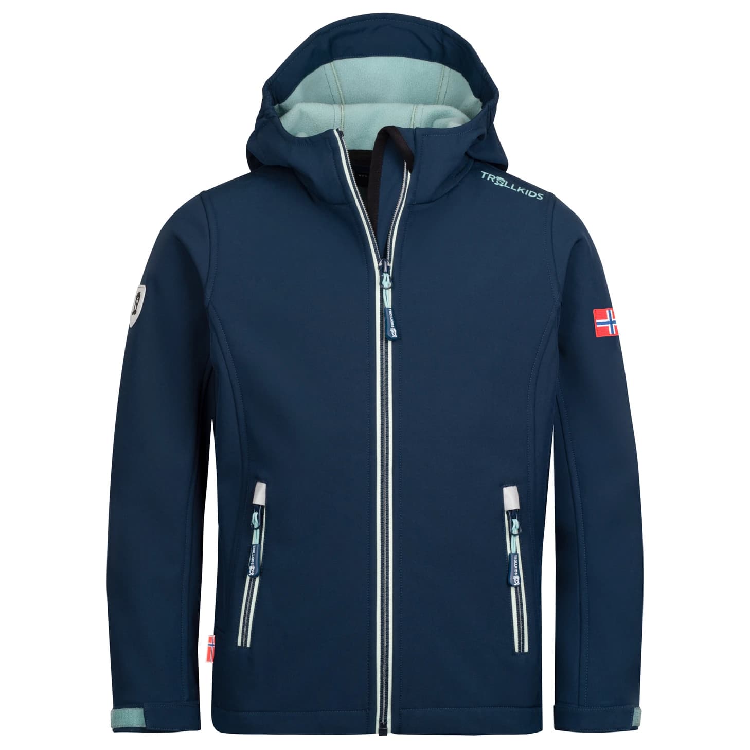 Детско софтшел яке Trollkids Kid's Trollfjord Jacket Softshell jacket - Navy / Aqua