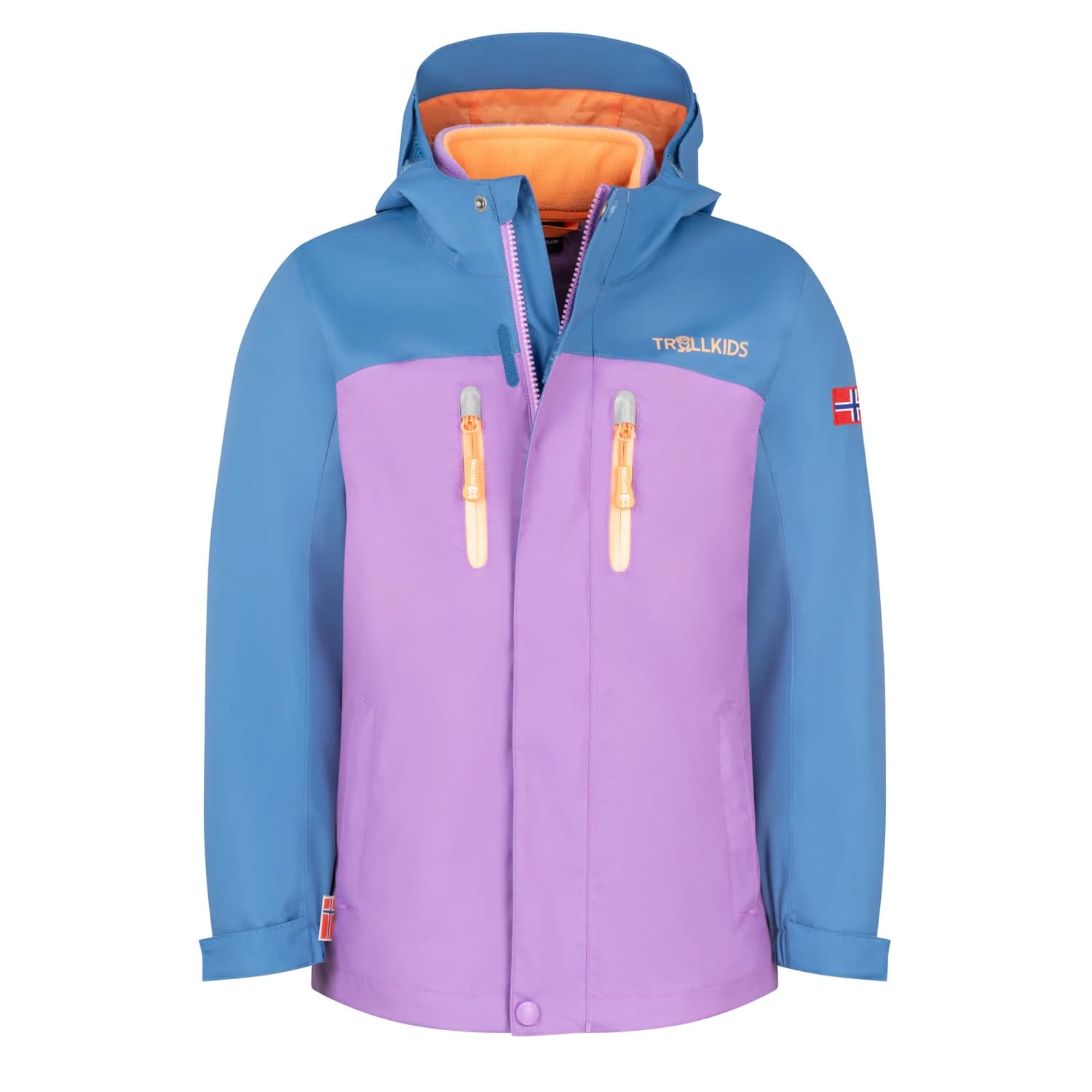 Детско 3-в-1 яке Trollkids Girl's Bryggen 3in1 Jacket 3-in-1 jacket - Cornflower / Violet Sorbet