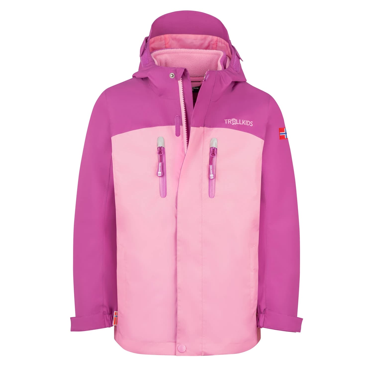 Детско 3-в-1 яке Trollkids Girl's Bryggen 3in1 Jacket 3-in-1 jacket - Fresh Berry / Candy Pink