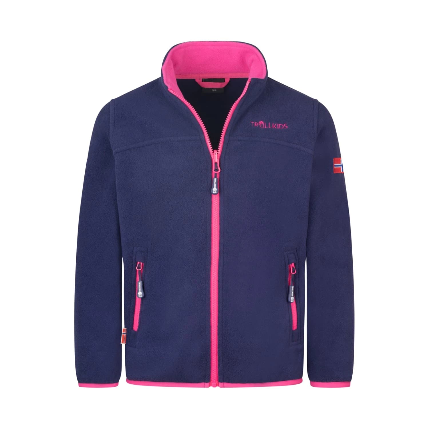 Детско поларено яке Trollkids Girls Oppdal Jacket XT Fleece jacket - Deep Violet / Dark Pink