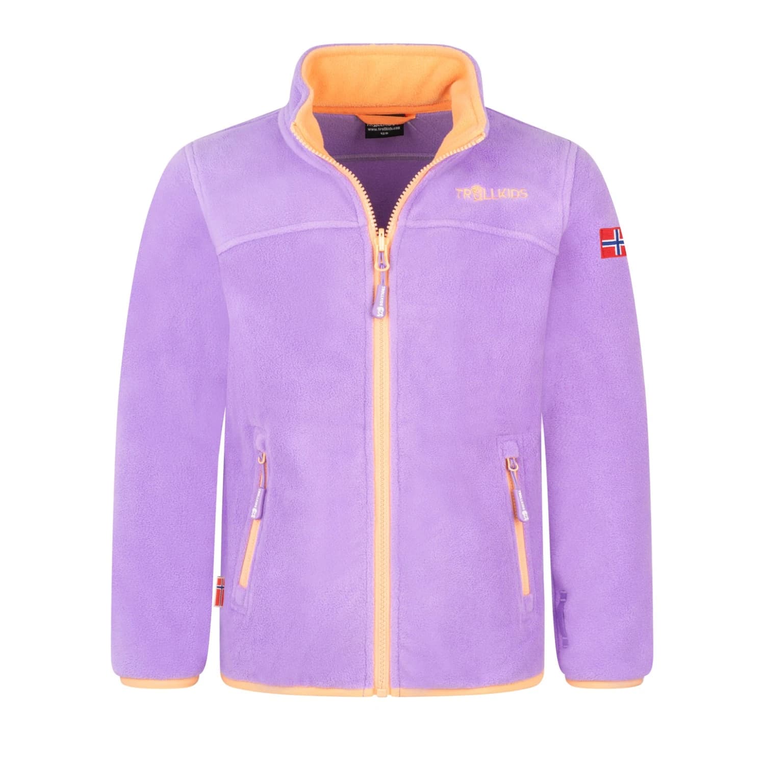 Детско поларено яке Trollkids Girls Oppdal Jacket XT Fleece jacket - Violet Sorbet / Coral Haze