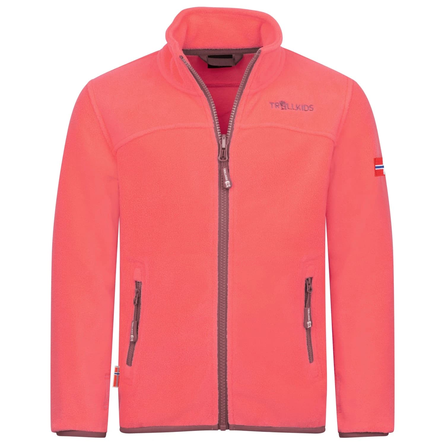 Детско поларено яке Trollkids Girls Oppdal Jacket XT Fleece jacket - Pink Salmon