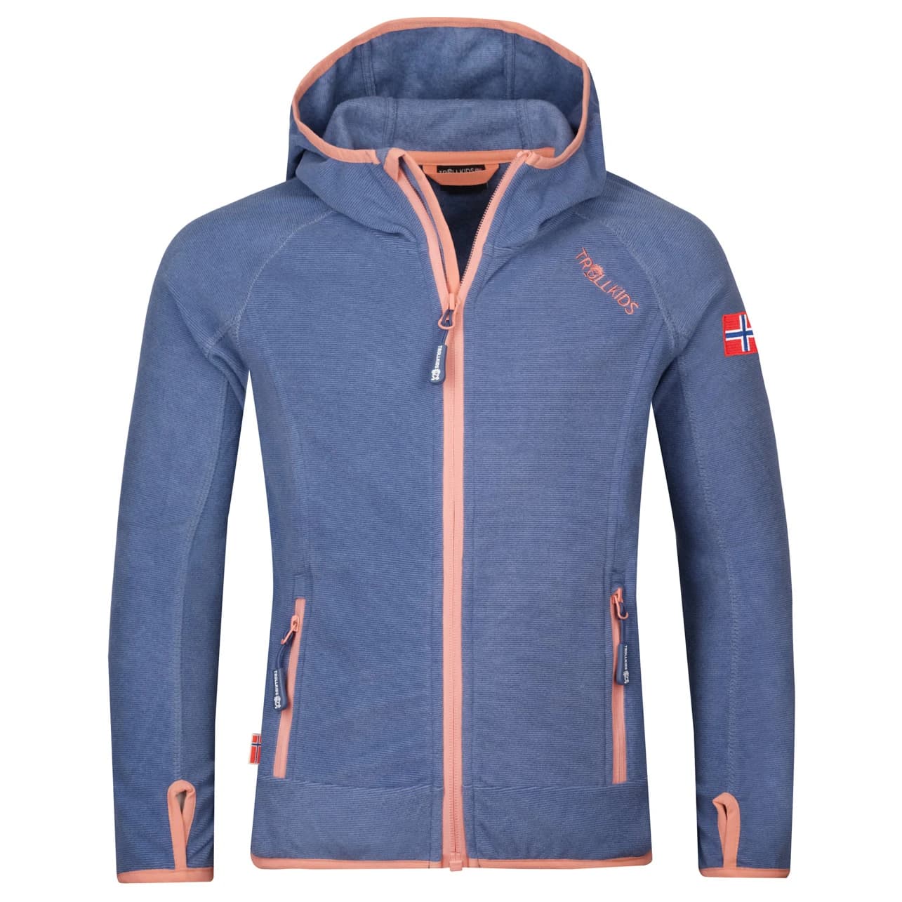 Детско поларено яке Trollkids Girls Sandefjord Jacket Fleece jacket - Lotus Blue / Dahlia