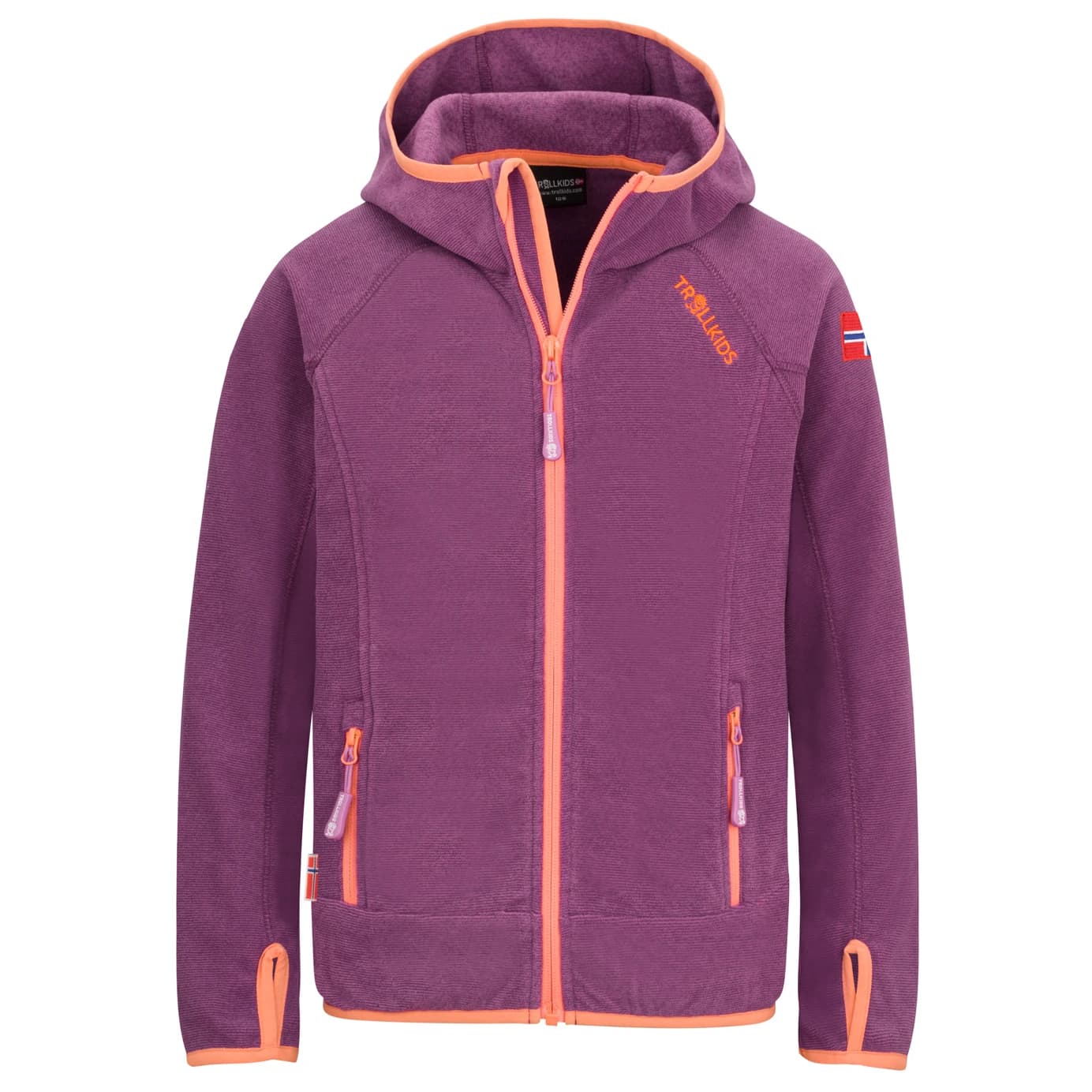 Детско поларено яке Trollkids Girls Sandefjord Jacket Fleece jacket - Mallow Pink / Papaya