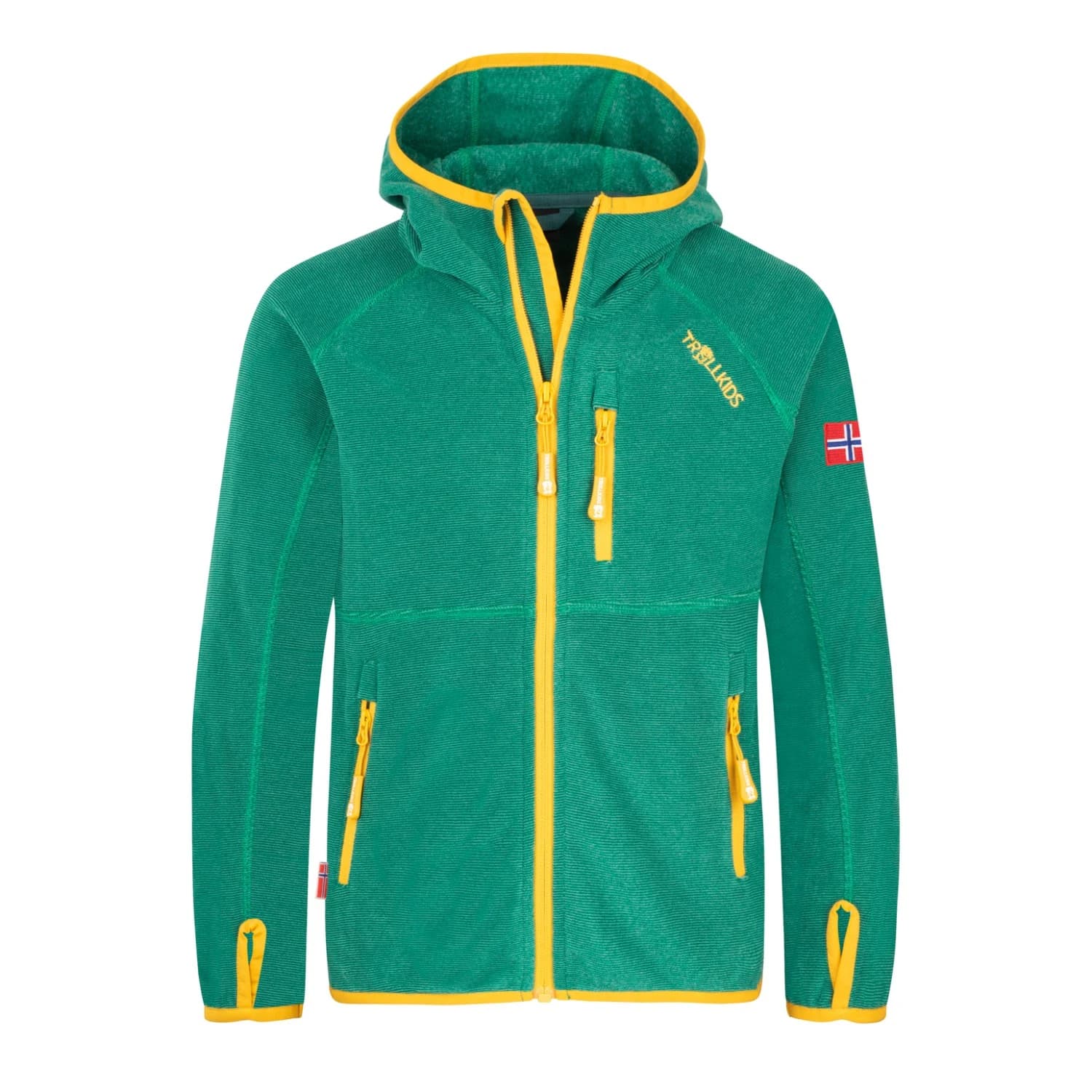 Детско поларено яке Trollkids Kids Sandefjord Jacket Fleece jacket - Jungle Green / Mustard