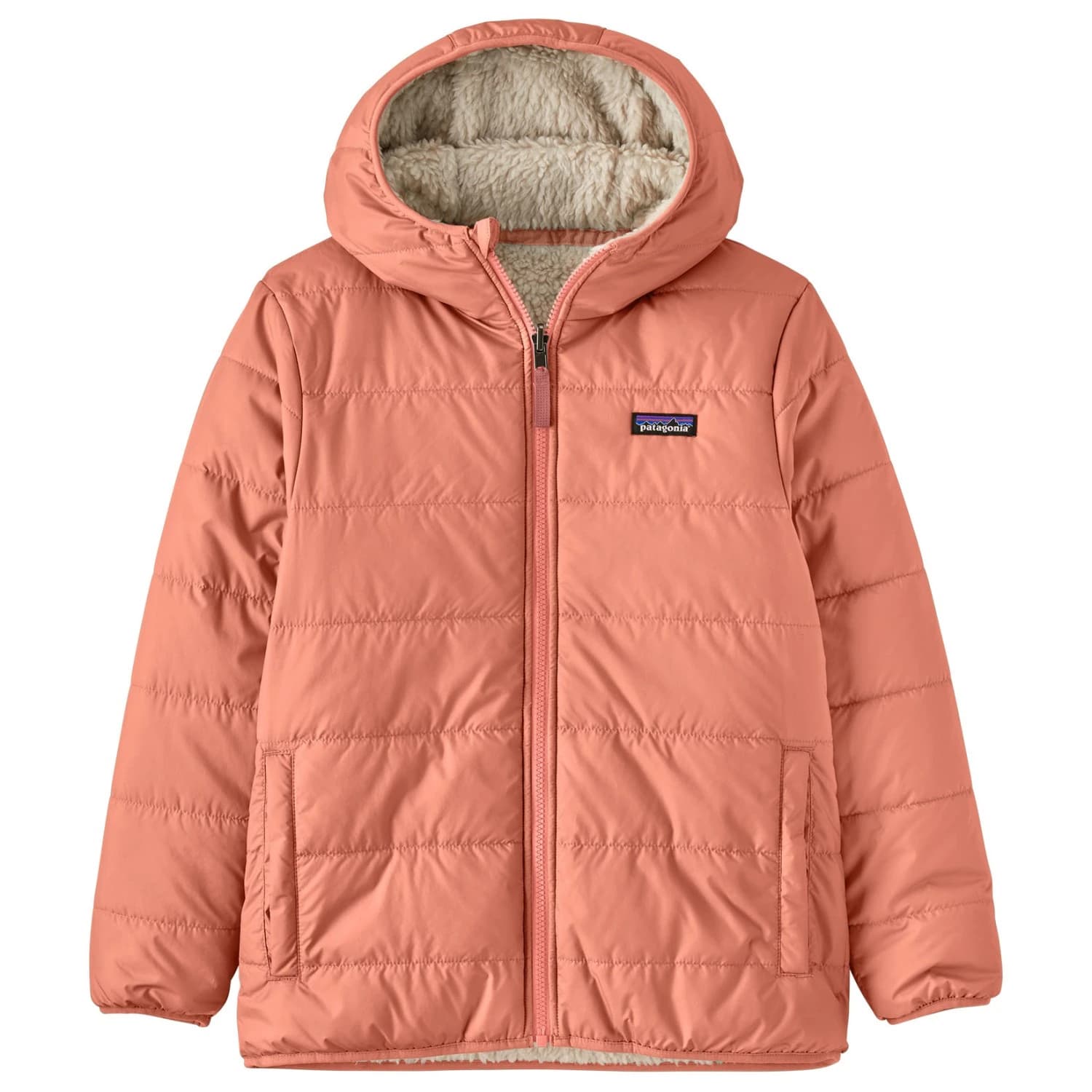 Зимно яке Patagonia Boy's Reversible Ready Freddy Hoody Winter jacket - Moment Pink