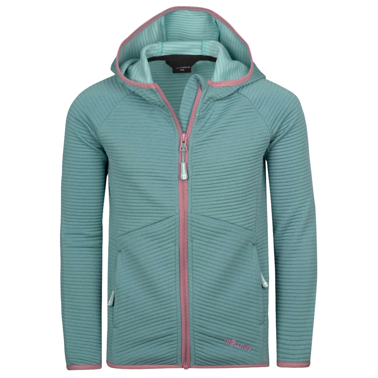 Детско поларено яке Trollkids Girl's Sogndal Jacket Fleece jacket - Glacier Green / Orchid