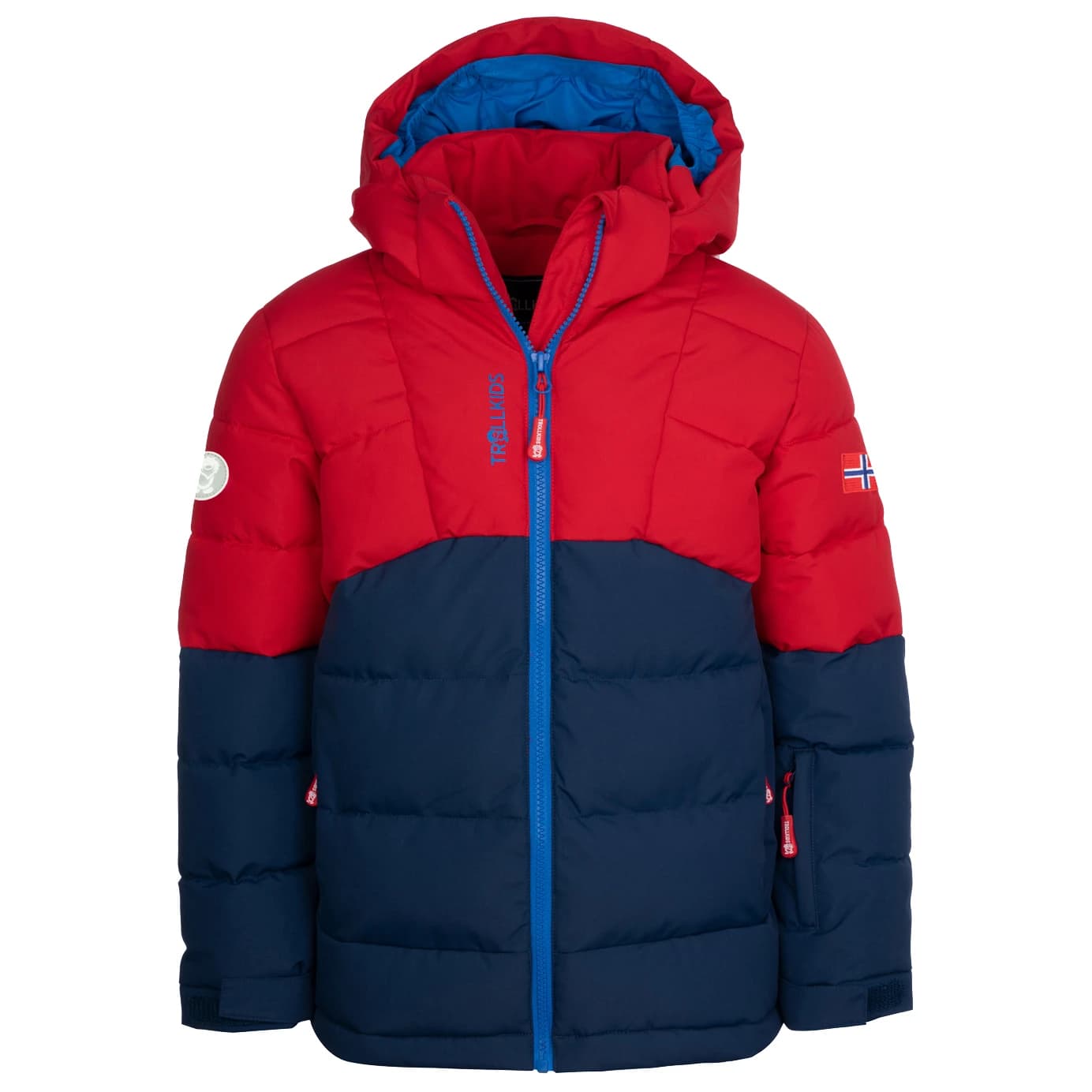 Детско зимно яке Trollkids Kid's Gryllefjord Jacket Winter jacket - Bright Red / Mystic Blue / Medium Blue