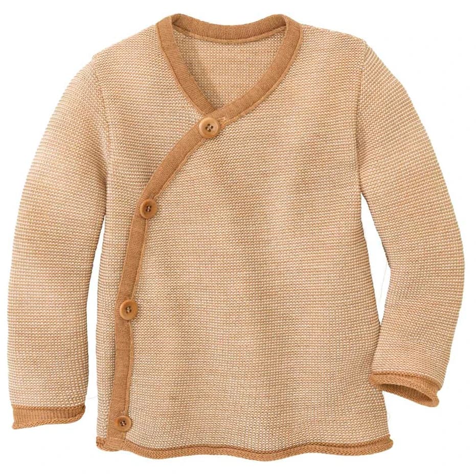 Детско вълнено яке disana Kid's Mélange Jacket Merino jacket - Karamell / Natur