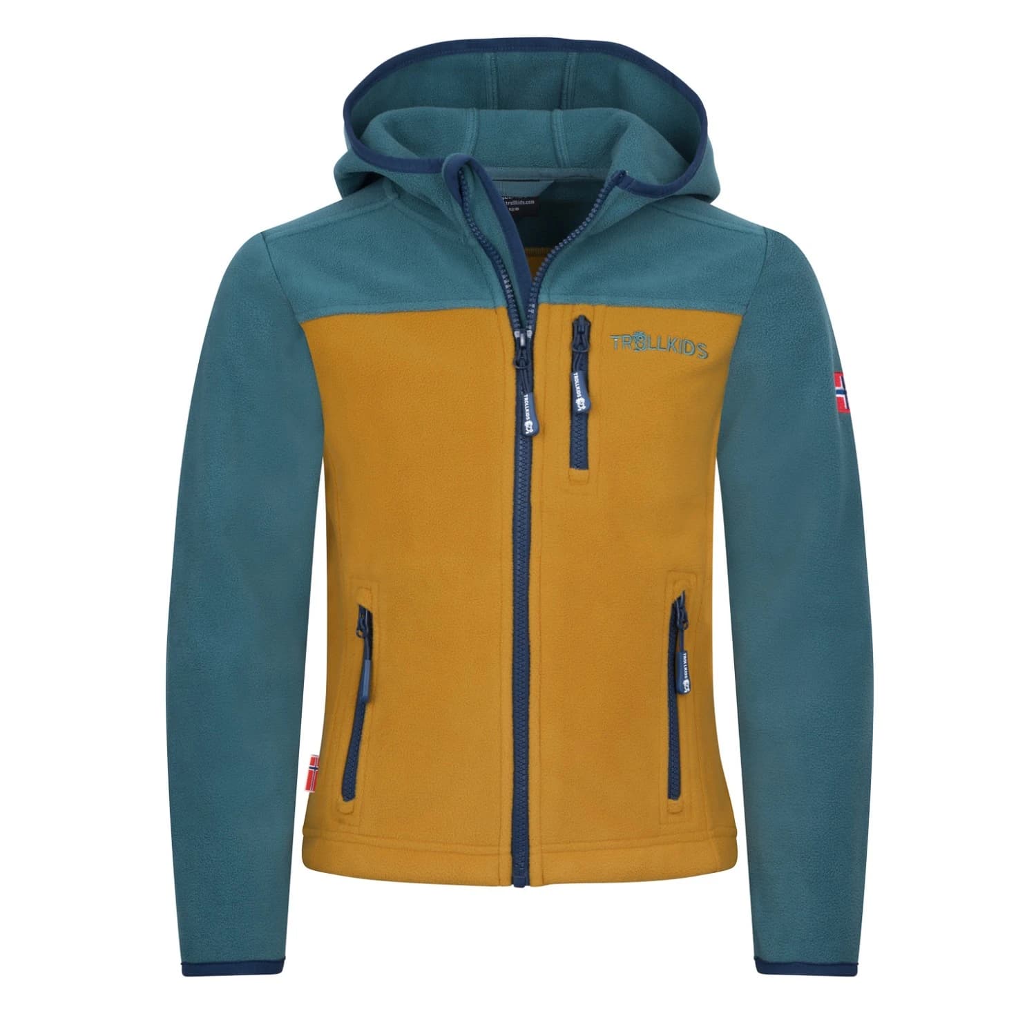 Детско софтшел яке Trollkids Kid's Stavanger Jacket Fleece jacket - Stormy Blue / Mustard