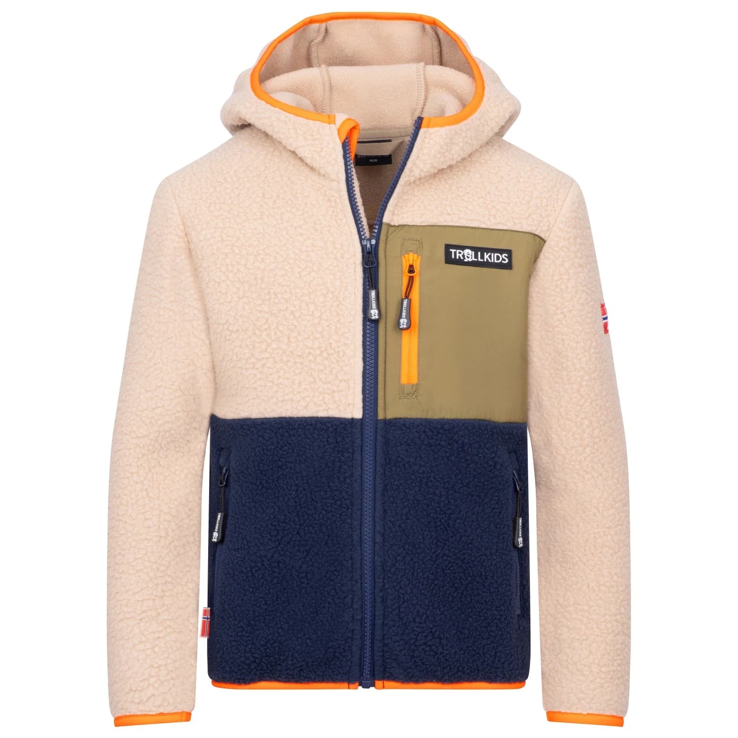 Детско поларено яке Trollkids Kid's Aurlandsfjord Jacket Fleece jacket - Cashew / Navy