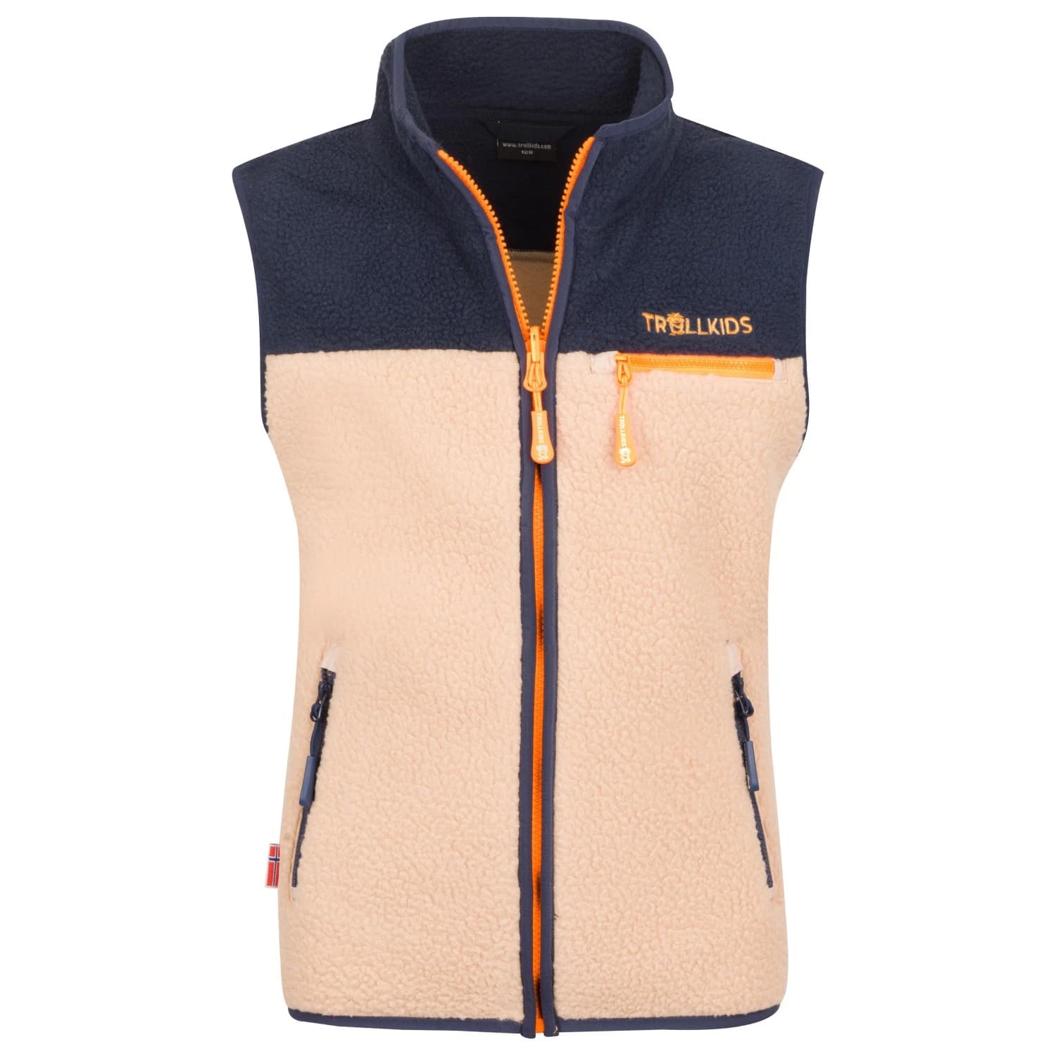 Детски поларен елек Trollkids Kid's Hemsedal Vest Fleece vest - Navy / Cashew