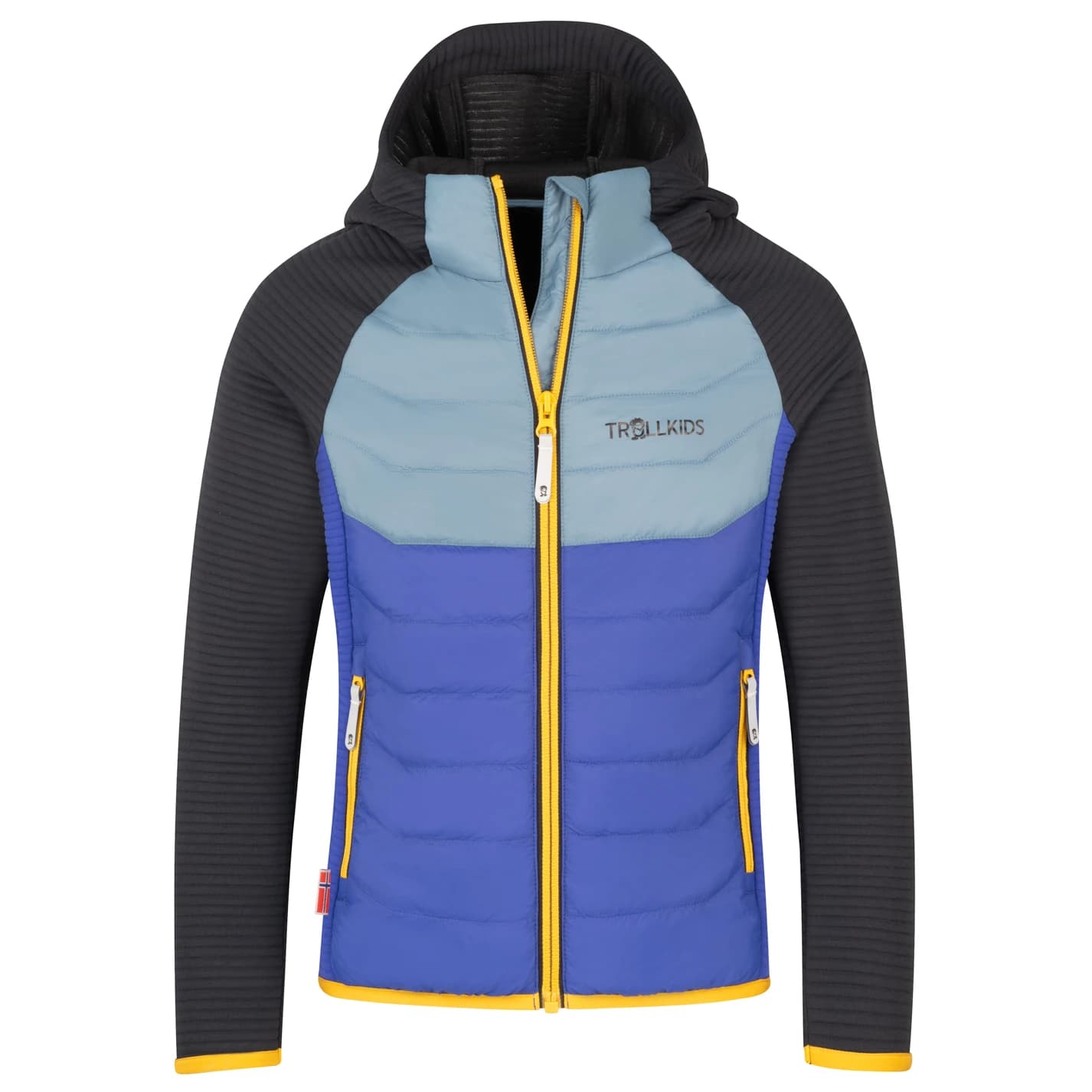 Детско поларено яке Trollkids Kid's Sirdal Jacket Synthetic jacket - Black / Steel Blue / Ultramarine