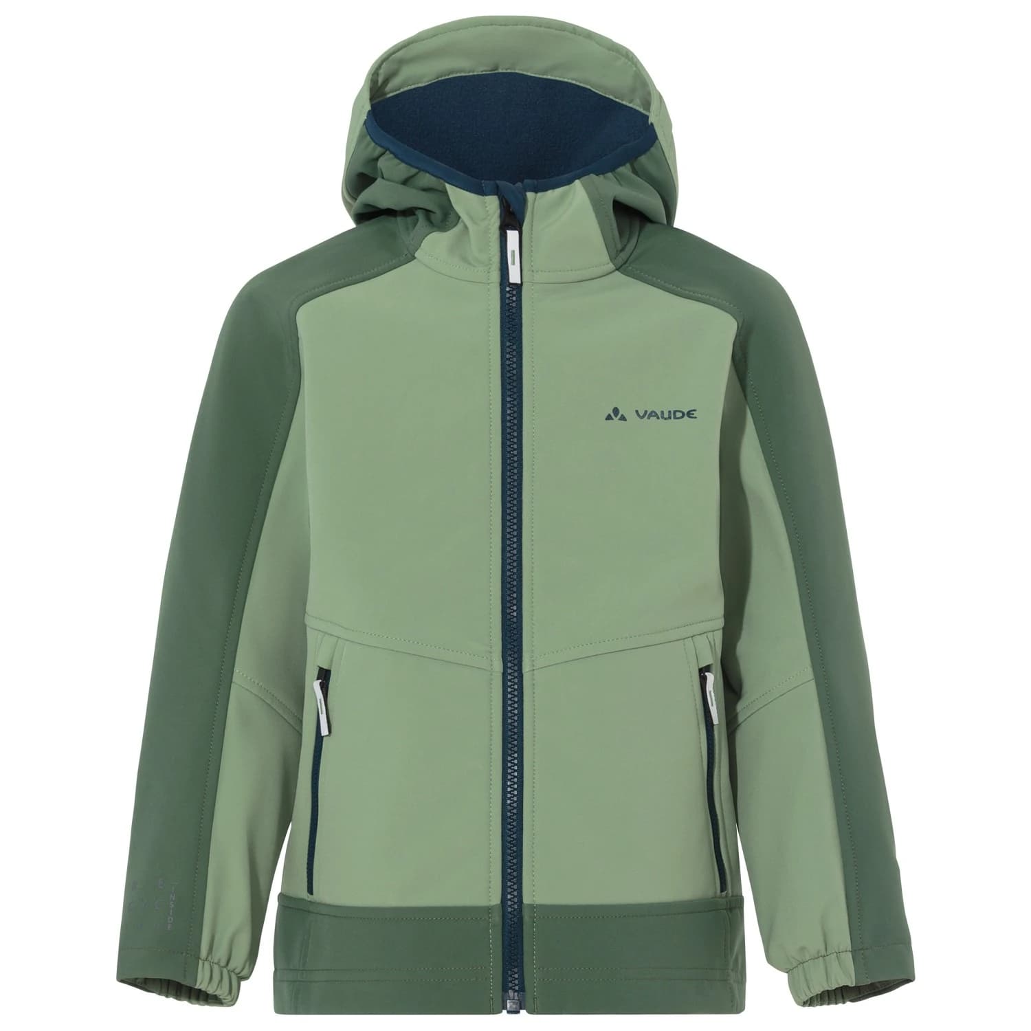 Детско софтшел яке Vaude Kid's Rondane Jacket IV Softshell jacket - Willow Green / Dark Sea