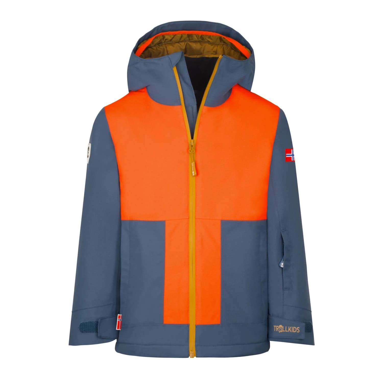 Детско зимно яке Trollkids Kid's Rauland Jacket Winter jacket - Bronze / Flame Orange / Mystic Blue