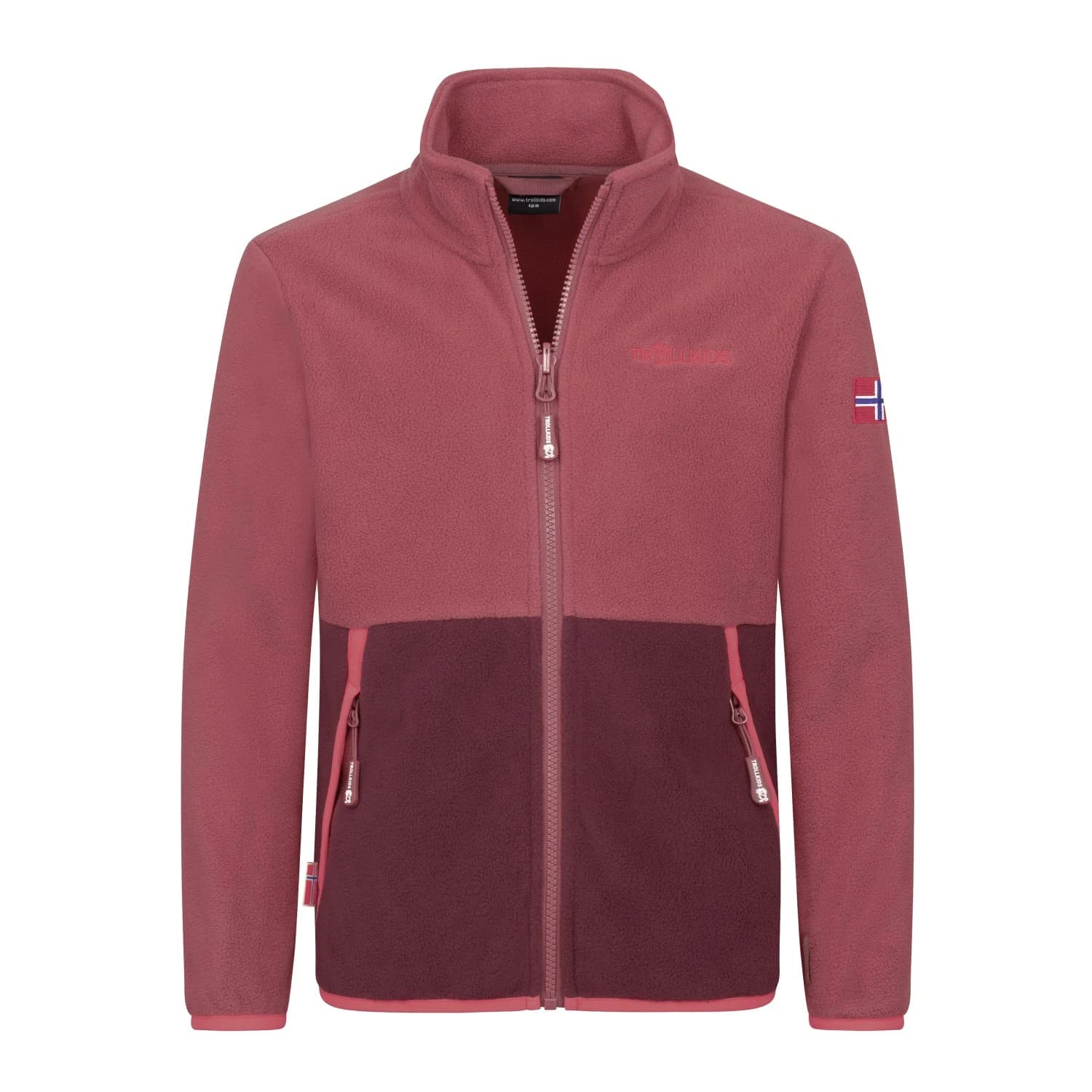 Детско поларено яке Trollkids Kid's Storfjord Jacket Fleece jacket - Frozen Berry / Deep Ruby