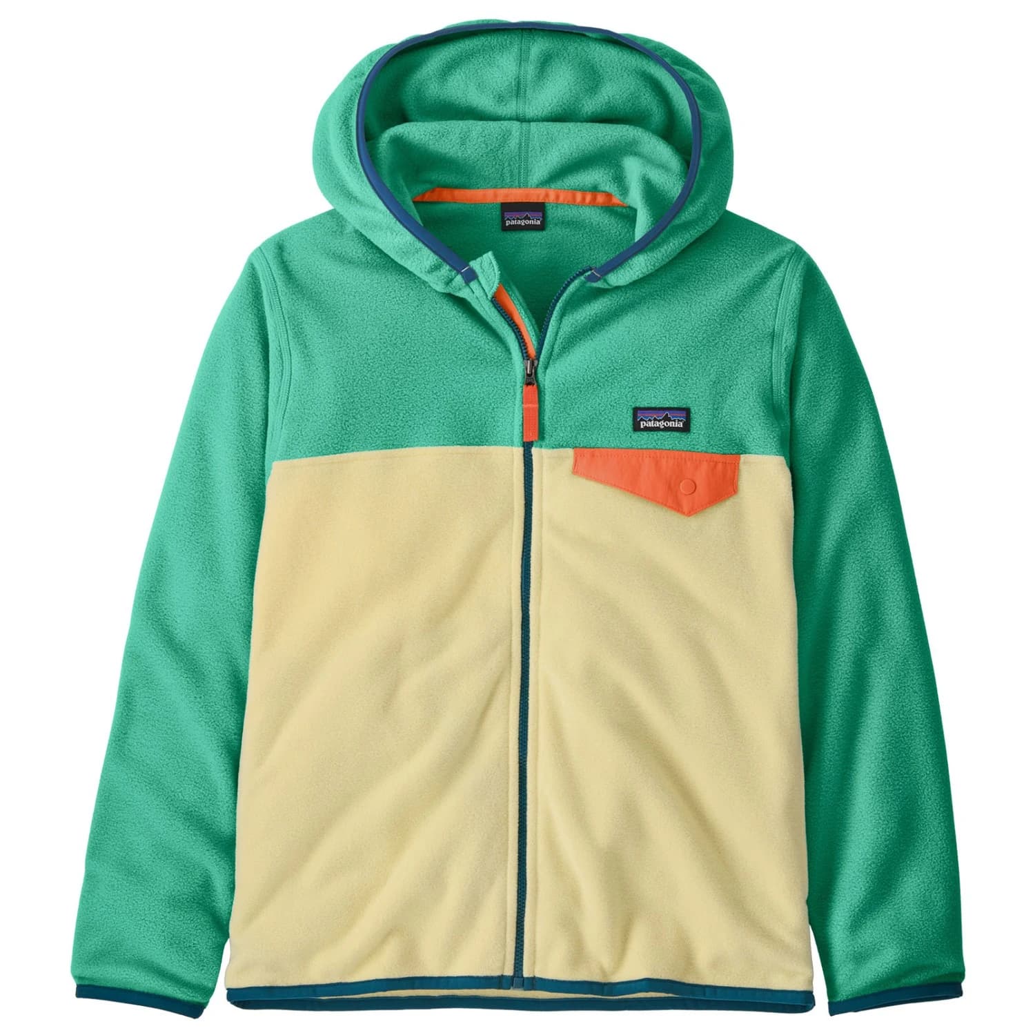 Детско поларено яке Patagonia Kid's Micro D Snap-T Jacket Fleece jacket - Buttercup Yellow w/Aqua Stone