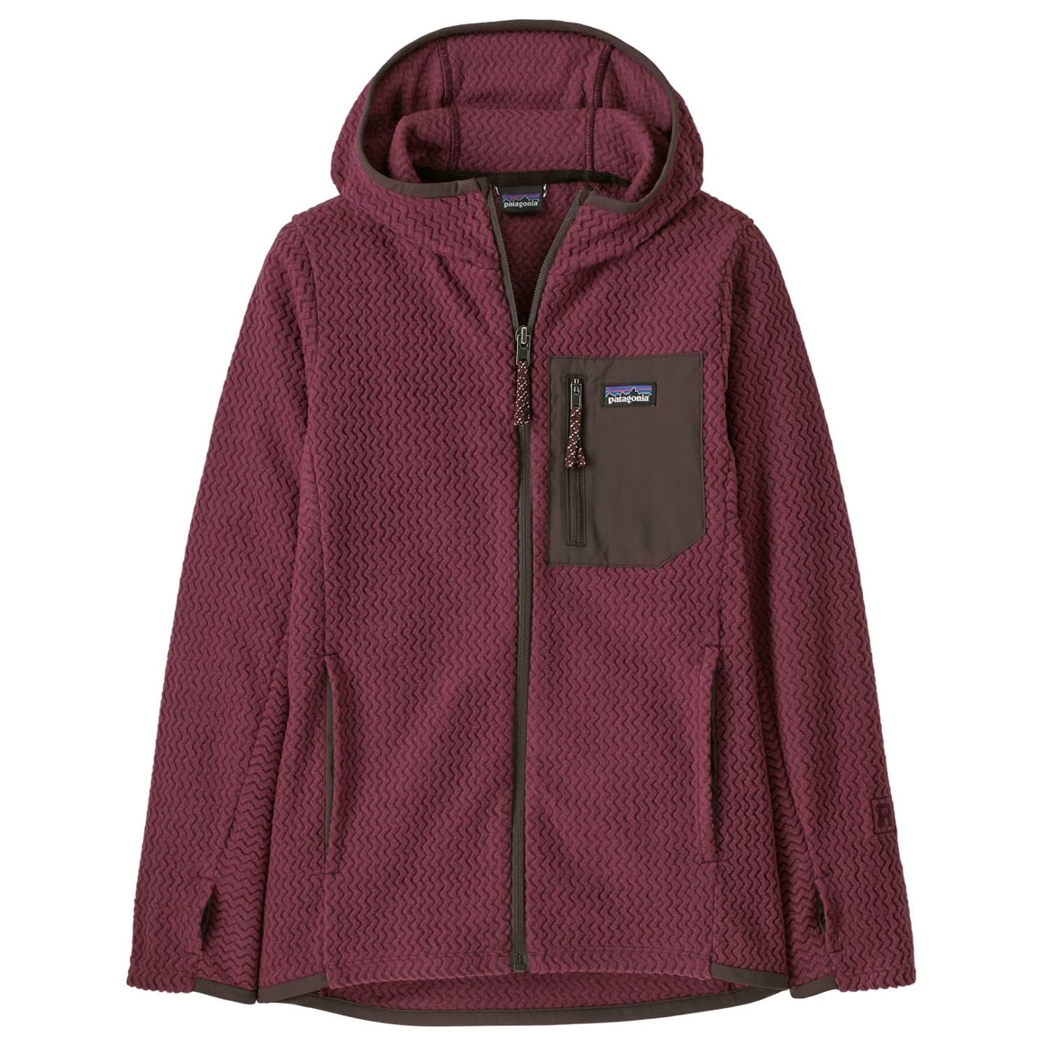 Детско поларено яке Patagonia Kid's R1 Air Full-Zip Hoody Fleece jacket - Berry Fig