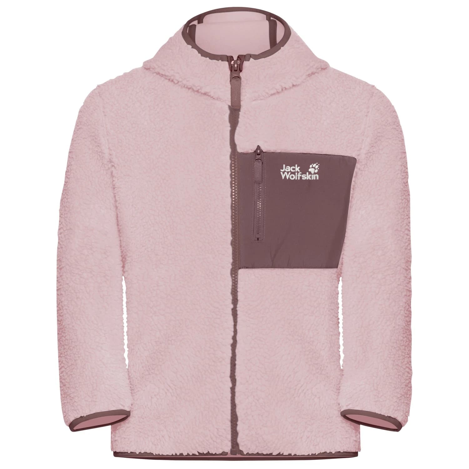Детско поларено яке Jack Wolfskin Kid's Ice Curl Hood Jacket Fleece jacket - Dusty Blush