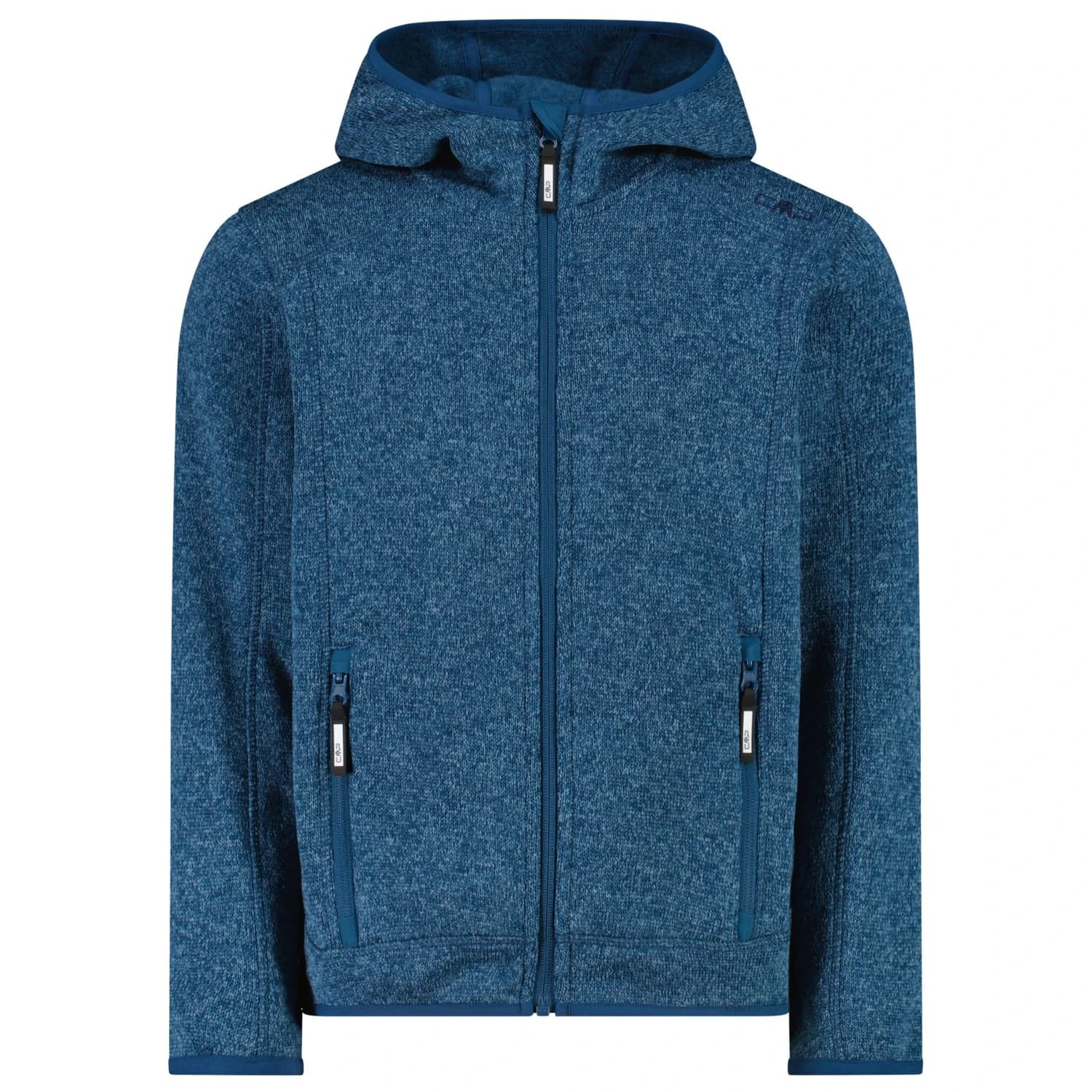 Поларено яке CMP Boy's Jacket Fix Hood Jacquard Knitted Fleece jacket - Petroleum / Lighter