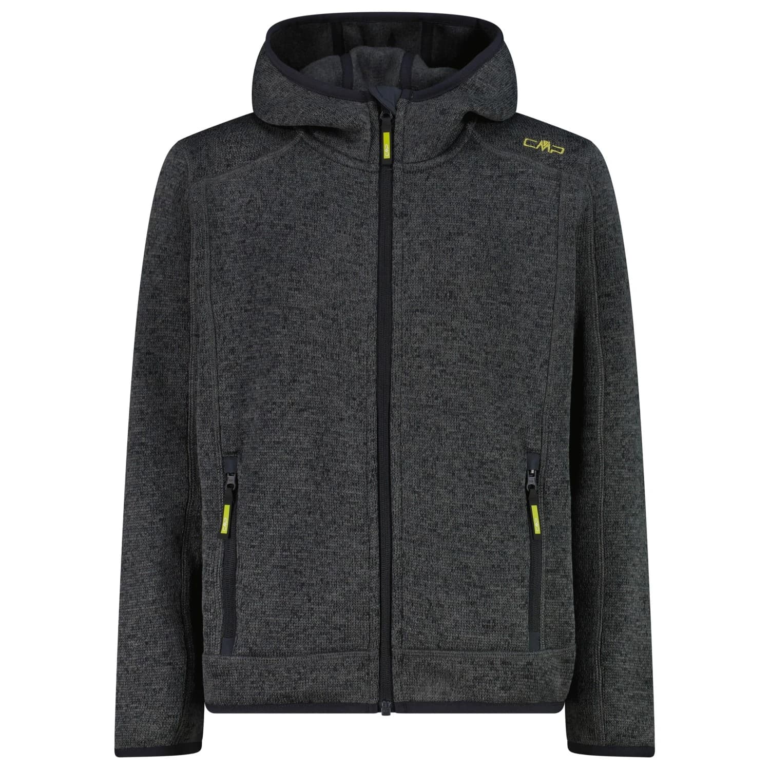 Поларено яке CMP Boy's Jacket Fix Hood Jacquard Knitted Fleece jacket - Grey / Antracite