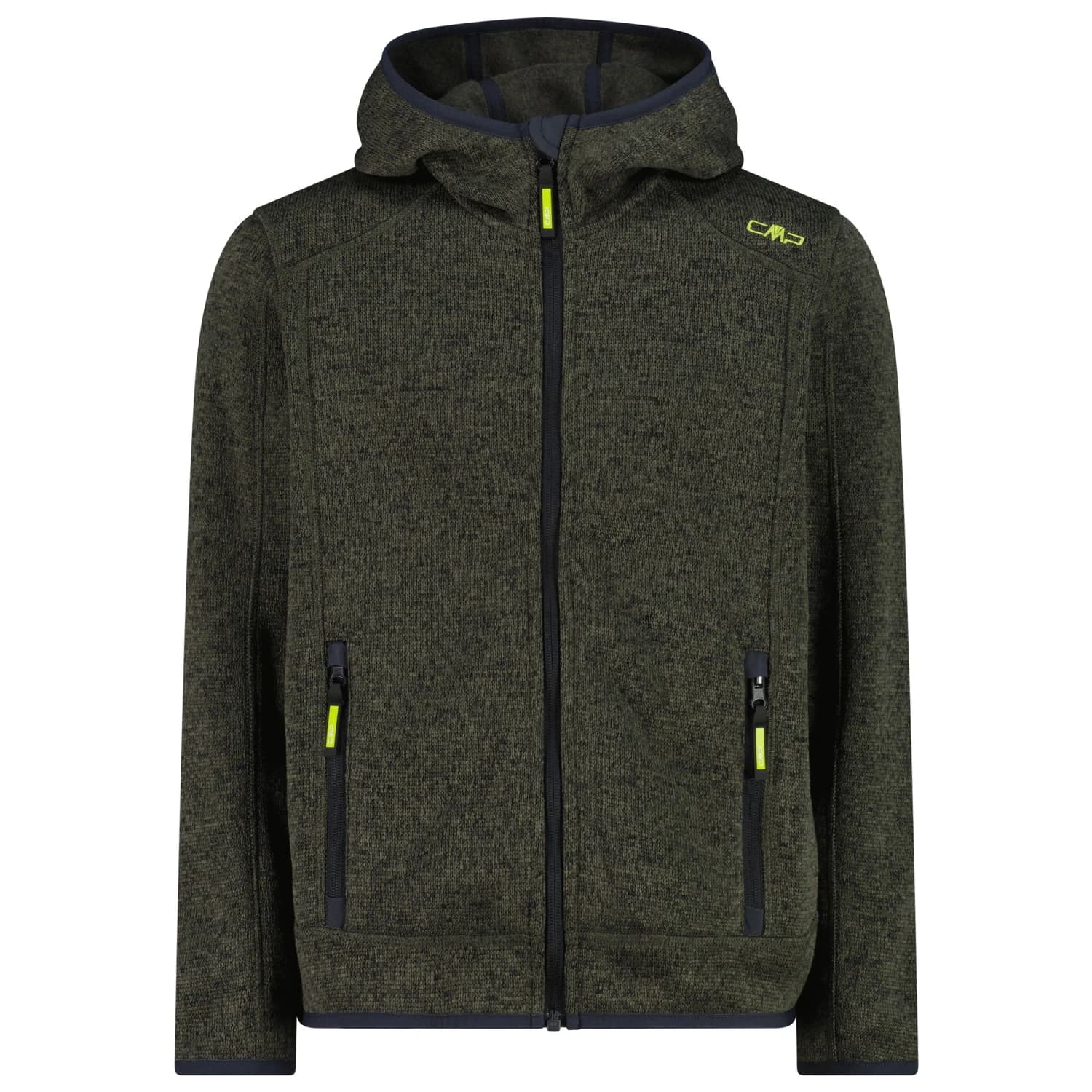 Поларено яке CMP Boy's Jacket Fix Hood Jacquard Knitted Fleece jacket - Olive / Antracite