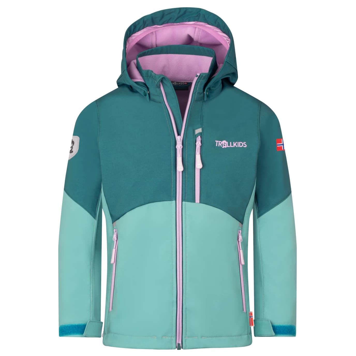 Детско софтшел яке Trollkids Girl's Balestrand Jacket Softshell jacket - Midnight Petrol / Dusty Teal / Light Violet