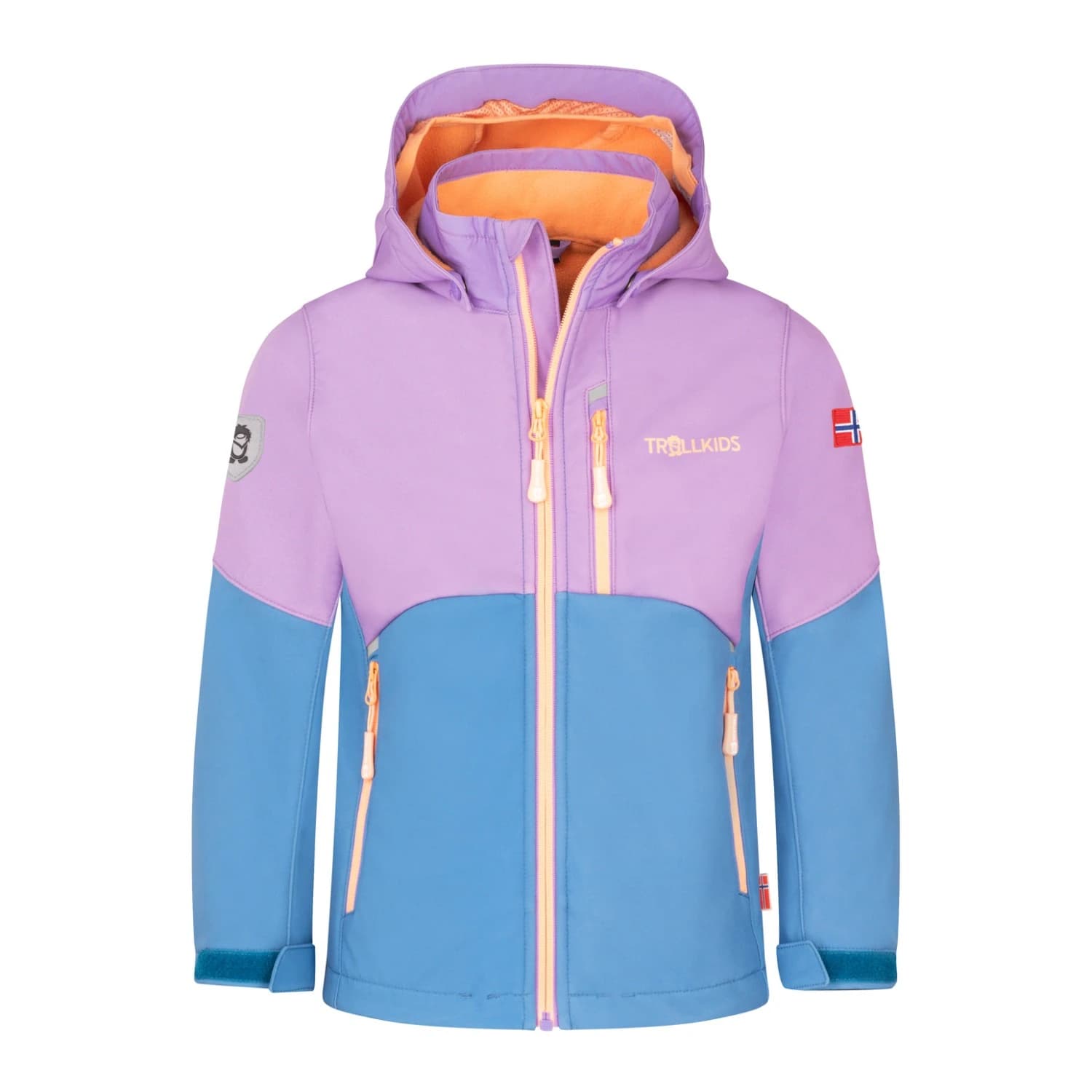 Детско софтшел яке Trollkids Girl's Balestrand Jacket Softshell jacket - Violet Sorbet / Cornflower / Coral Haze