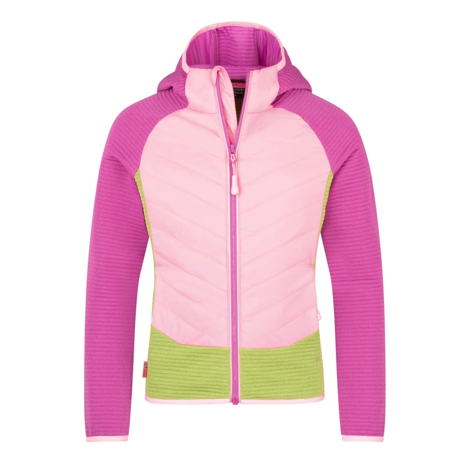 Детско поларено яке Trollkids Girl's Sirdal Jacket Fleece jacket - Fresh Berry / Candy Pink / Hedge Green