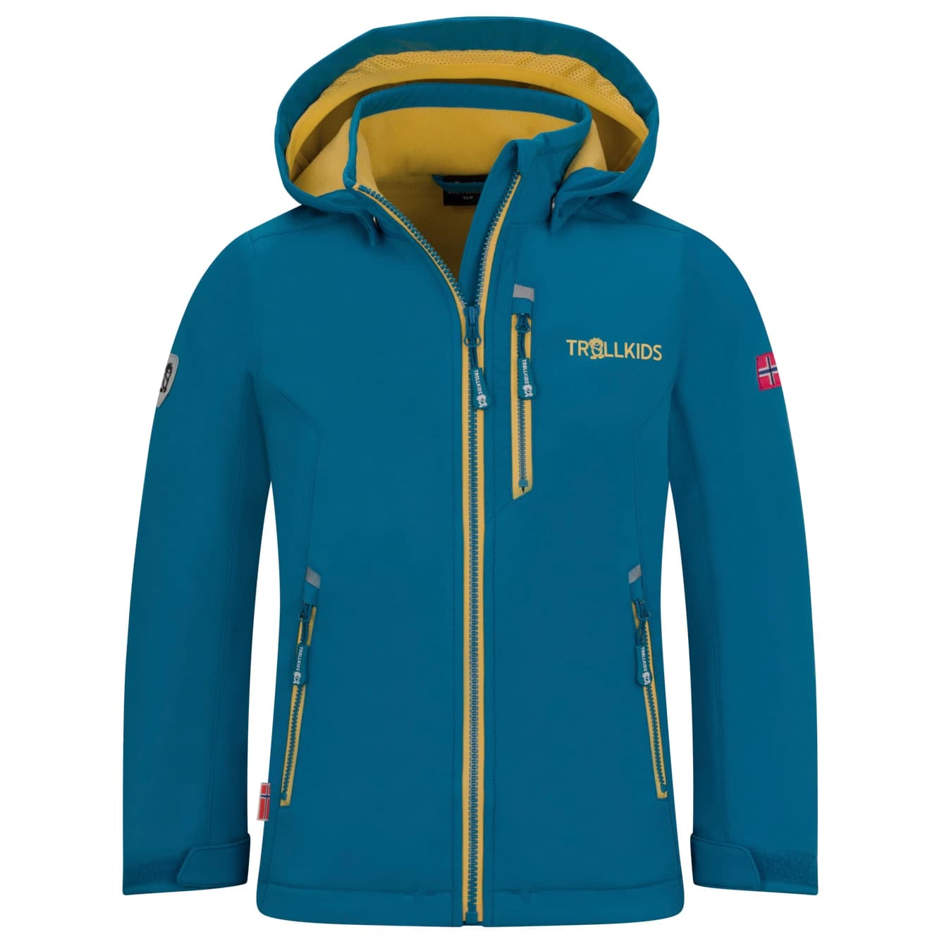 Детско софтшел яке Trollkids Kid's Balestrand Jacket Softshell jacket - Atlantic Blue / Ginger