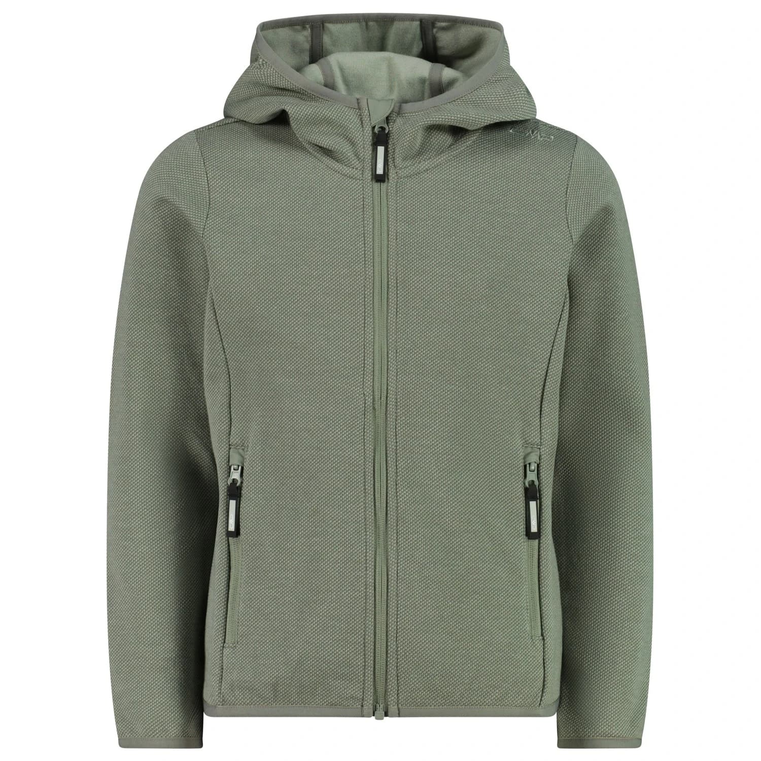 Поларено яке CMP Girl's Jacket Fix Hood Jacquard Knitted Fleece jacket - Avocado / Pistacchio
