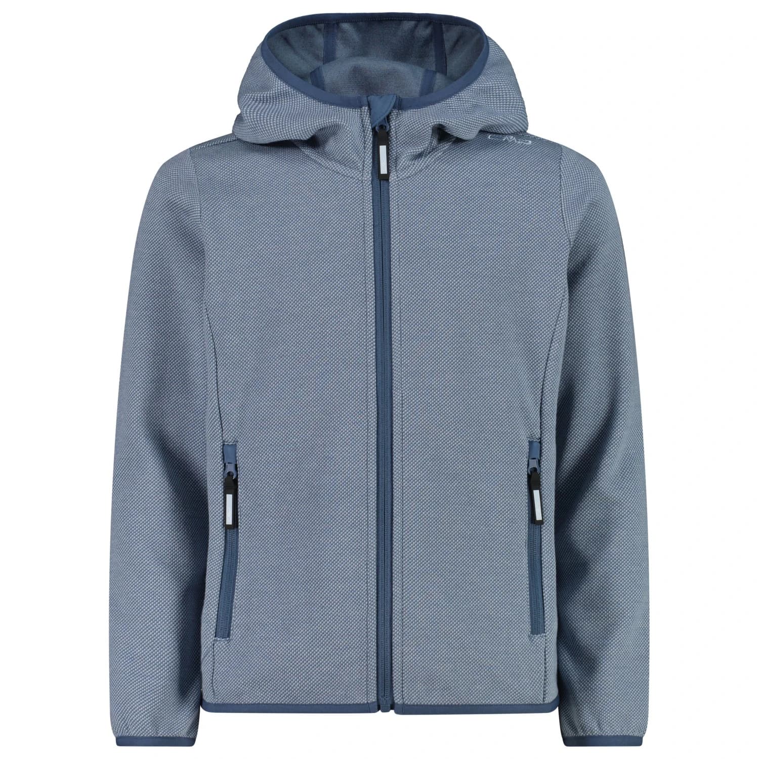 Поларено яке CMP Girl's Jacket Fix Hood Jacquard Knitted Fleece jacket - Space / Sky Blue