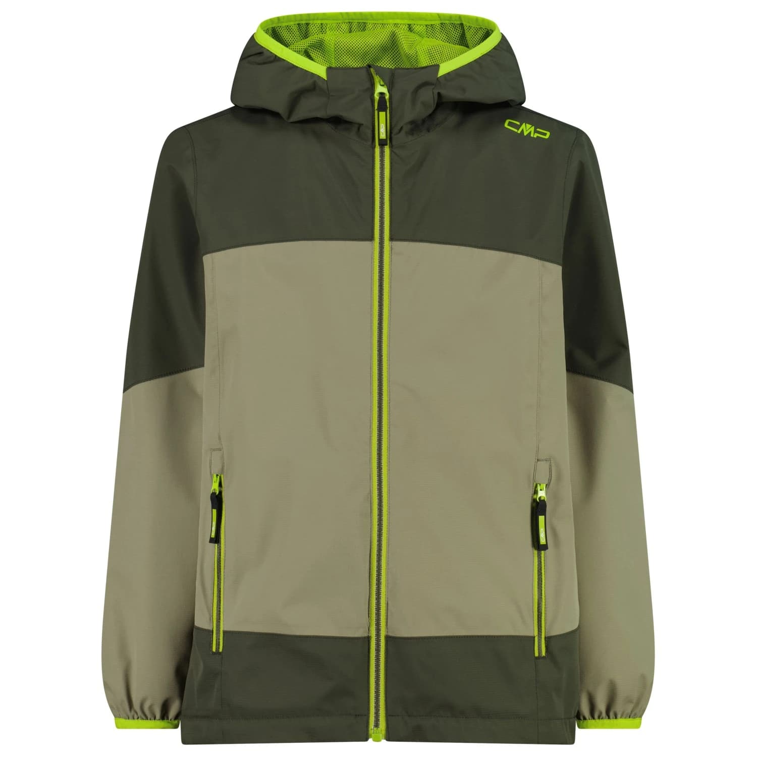 Детско водоустойчиво яке Cmp Kid's Jacket Fix Hood Ripstop Waterproof jacket - Oil Green