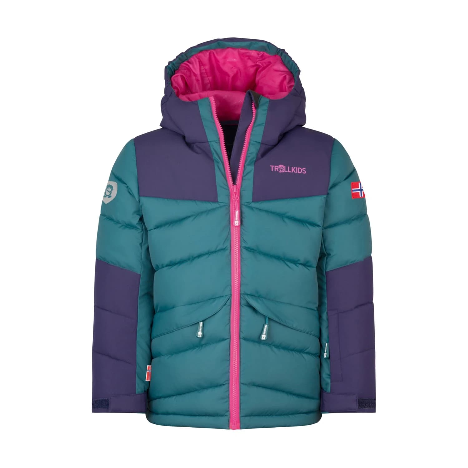Детско синтетично яке Trollkids Girl's Narvik Jacket Pro Synthetic jacket - Midnight Petrol / Deep Violet / Dark Pink