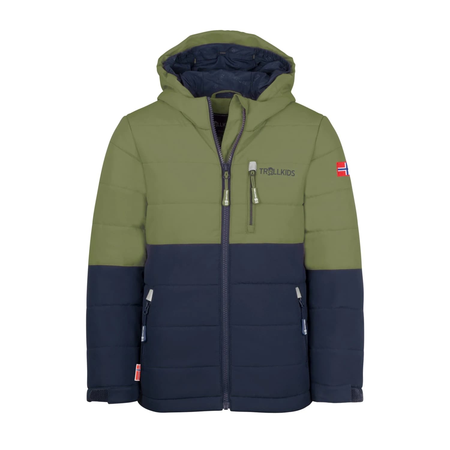 Детско ски яке Trollkids Kid's Hemsedal Snow Jacket XT Ski jacket - Moss / Mystic Blue