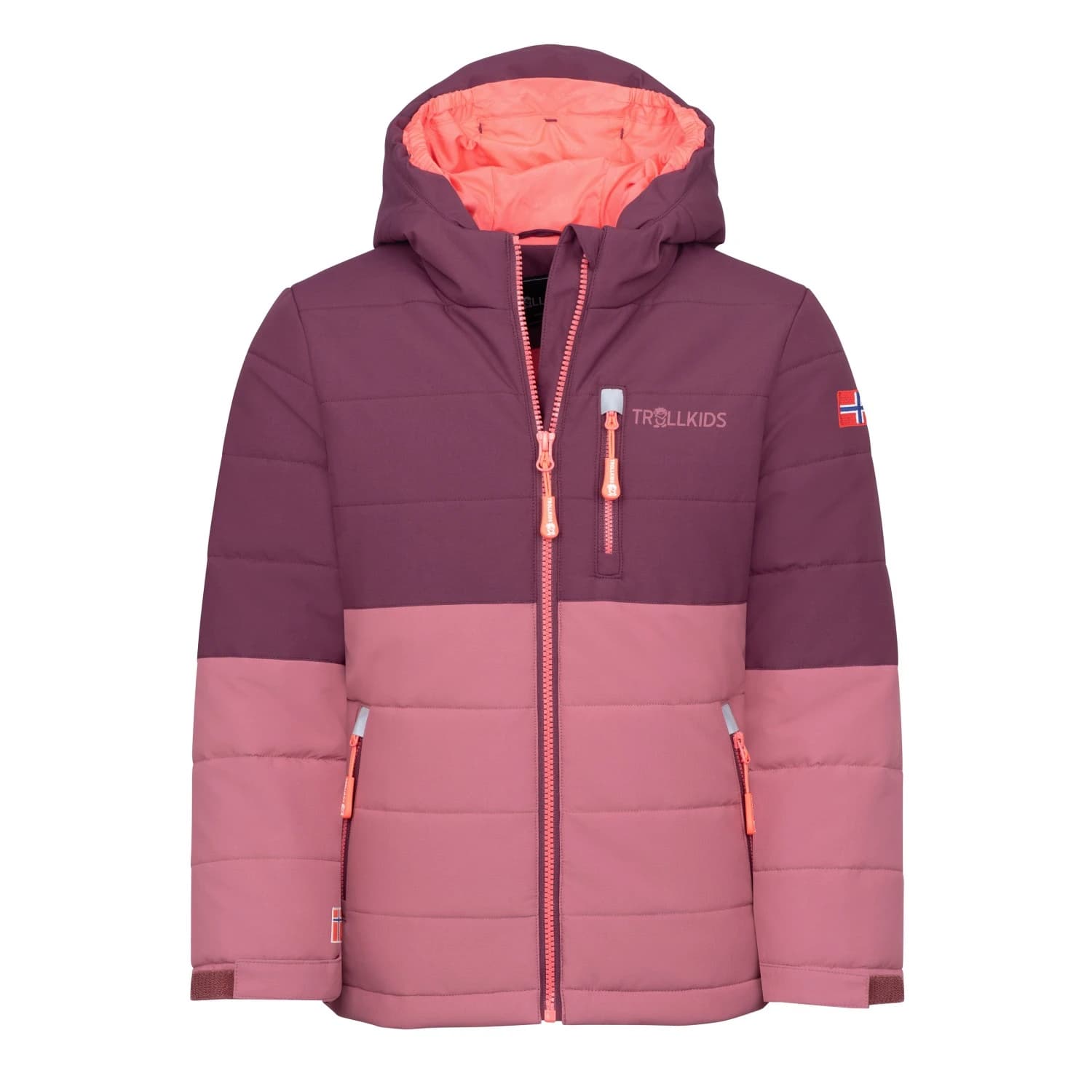 Детско ски яке Trollkids Kid's Hemsedal Snow Jacket XT Ski jacket - Deep Ruby / Frozen Berry