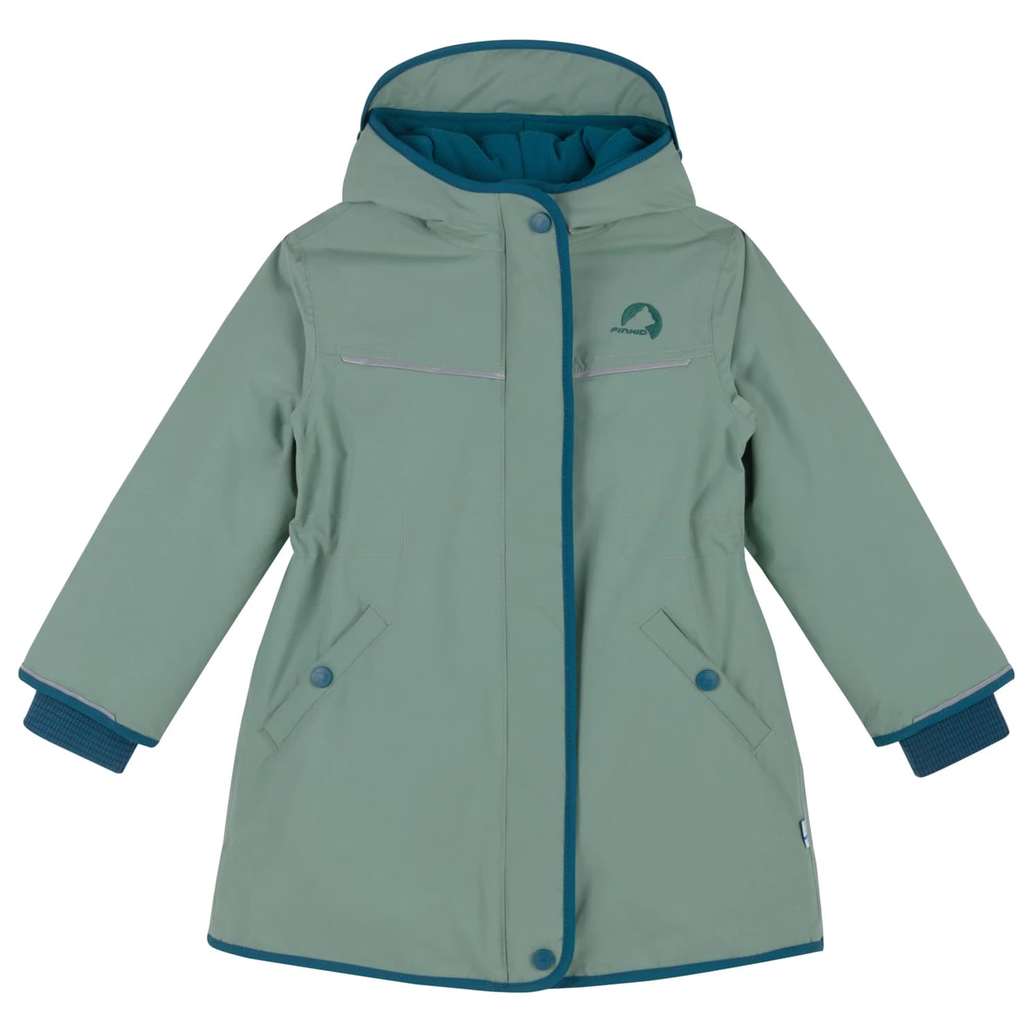 Детско палто Finkid Kid's Milla Coat - Green Bay / Deep Teal