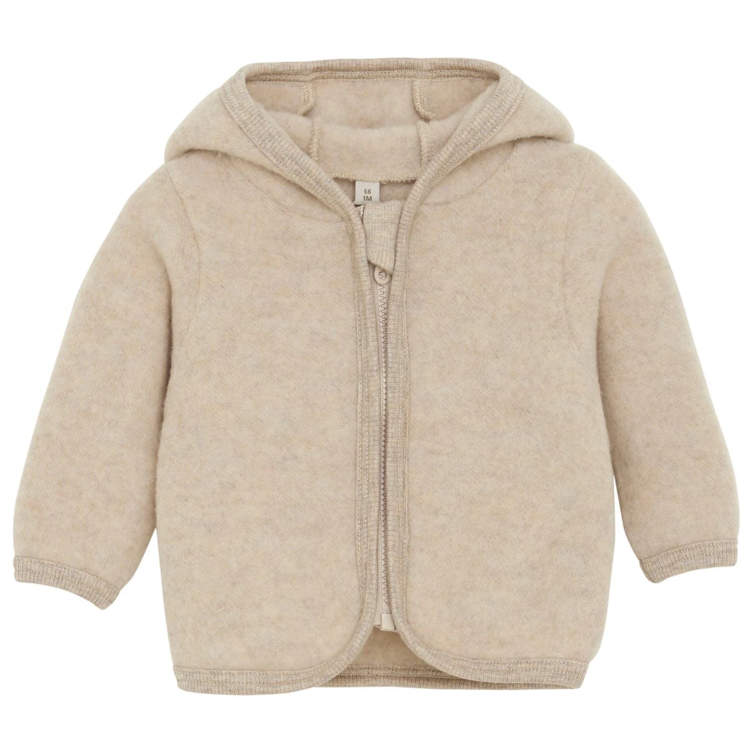 Вълнено яке Huttelihut Baby's Jacket Bear Ears Wool Fleece Merino jacket - Camel Melange