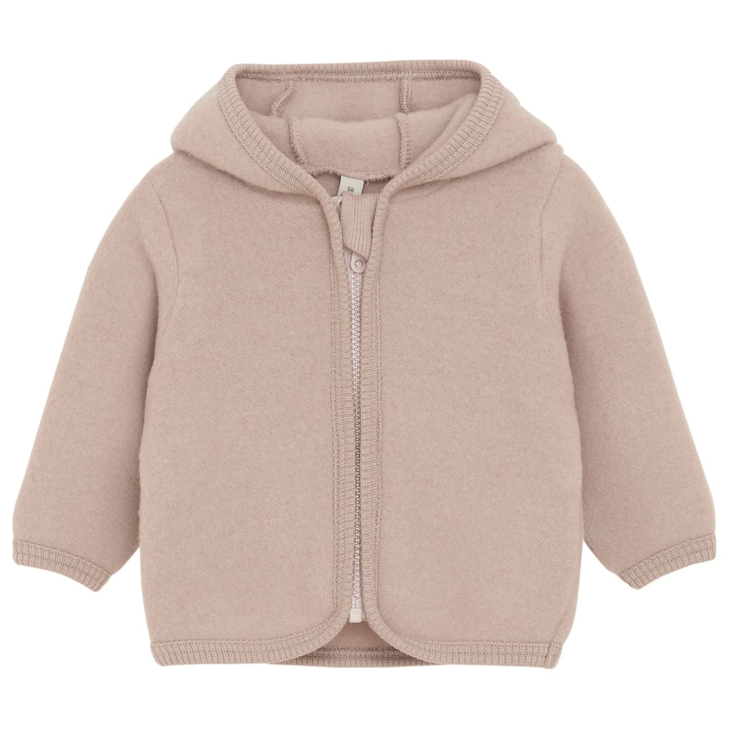 Вълнено яке Huttelihut Baby's Jacket Bear Ears Wool Fleece Merino jacket - Mahogany Rose