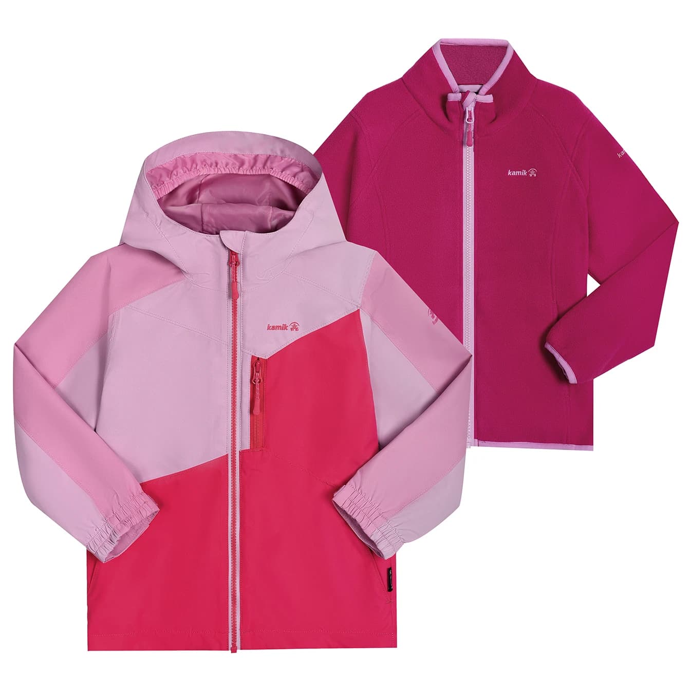 Детско 3-в-1 яке Kamik Kid's Estella Waterproof jacket - Pink / Fuschia