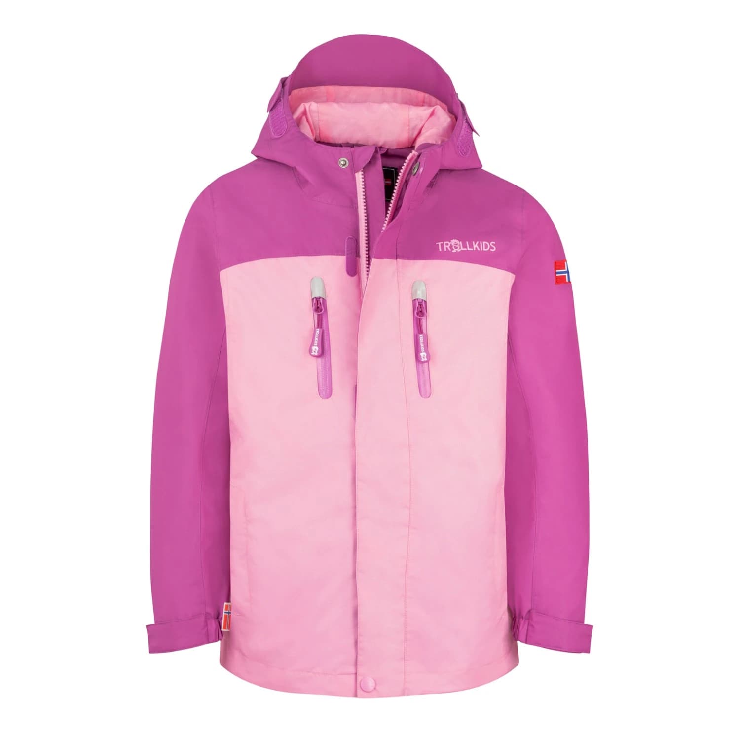 Детско водоустойчиво яке Trollkids Girl's Nusfjord Jacket Waterproof jacket - Fresh Berry / Candy Pink